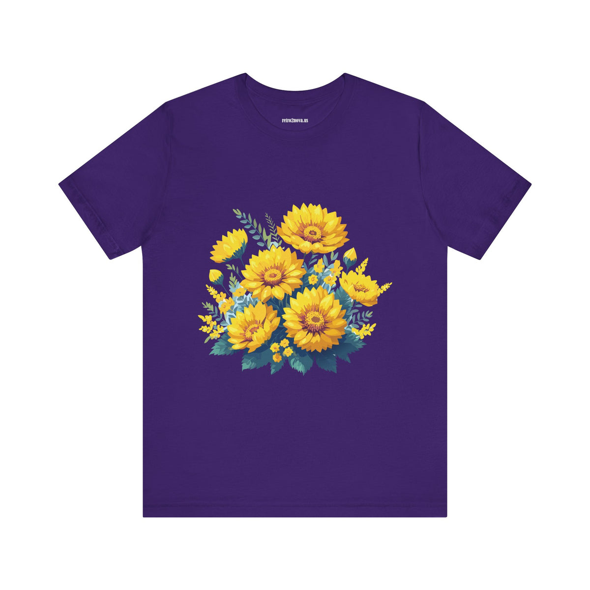 Floral Graphic Unisex Cotton Bella+Canvas Tee with Flowers Design ab16