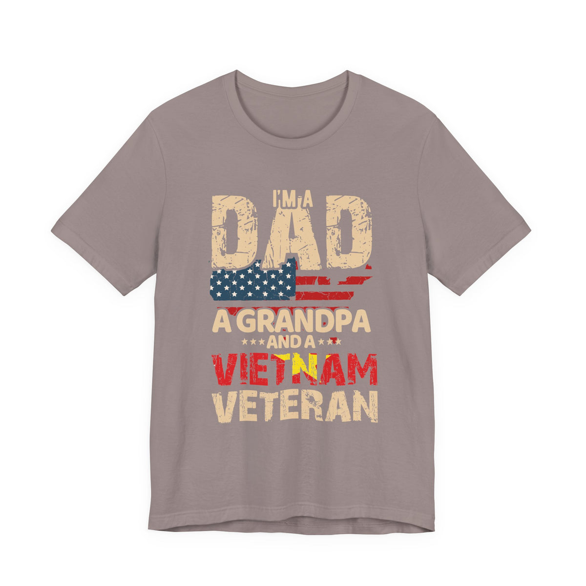 I'm a Dad a Grandpa and a Vietnam Veteran T-Shirt American Flag Patriotic Unisex Cotton Tee v3