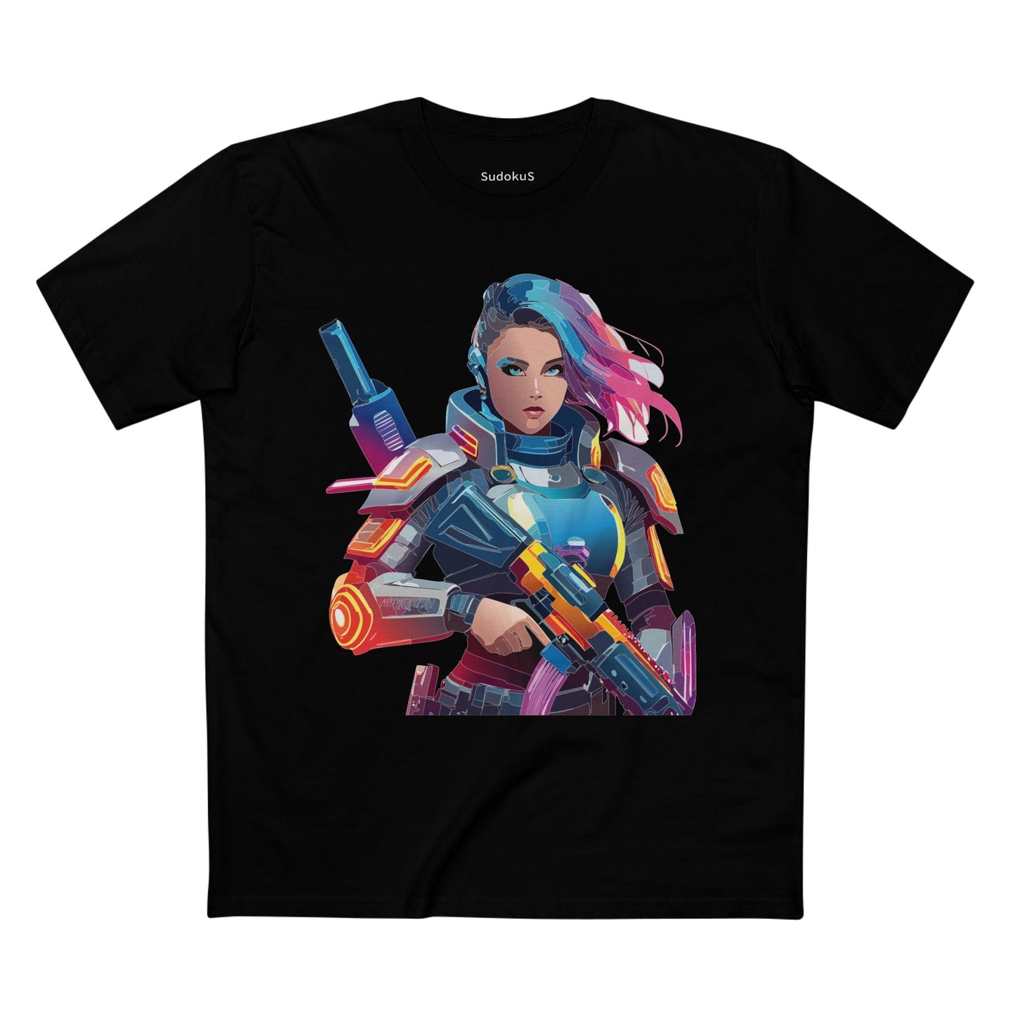Army-woman Graphic Unisex 100 Cotton Staple Tee 23