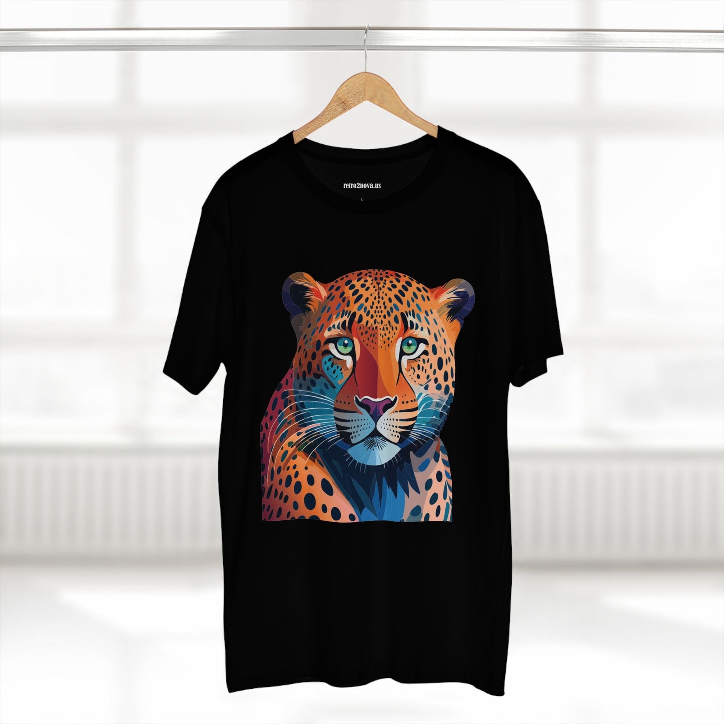 Unisex Cheetah Shirt Premium Cotton Tee With Original Art Design From Retro2Nova Art Collection Soft Breathable Comfort