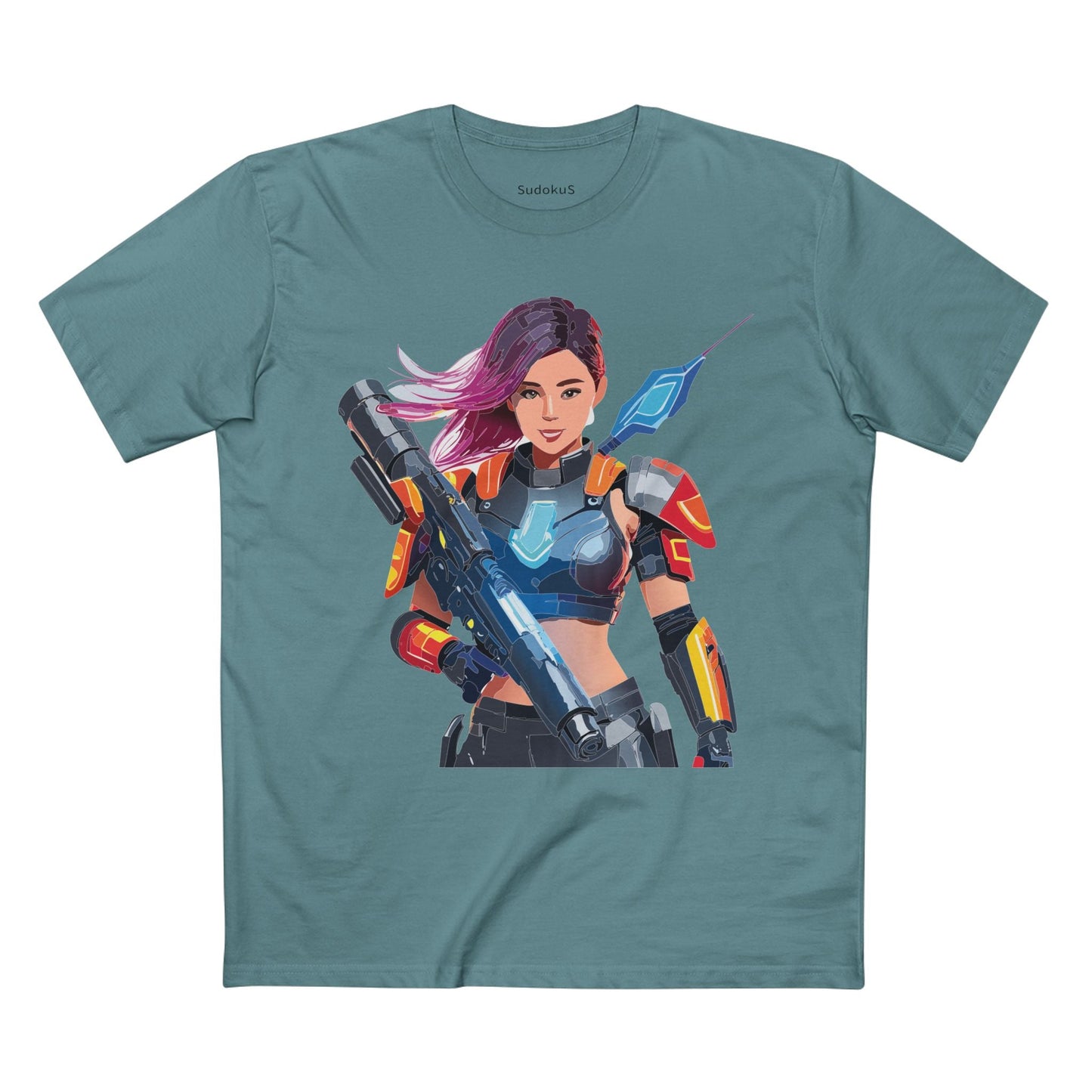 Army-woman Graphic Unisex 100 Cotton Staple Tee 1
