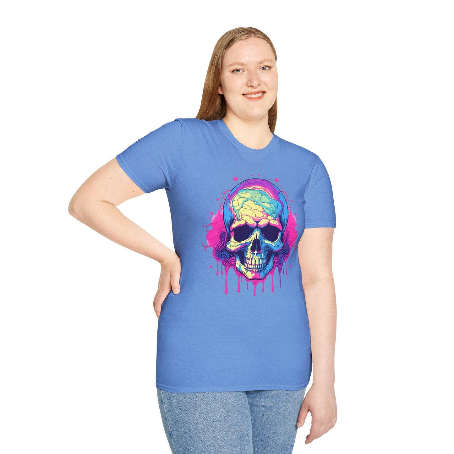 Skull Tee Shirt Unisex Skeleton Design Gildan Softstyle 64000 Ring Spun Cotton Tee