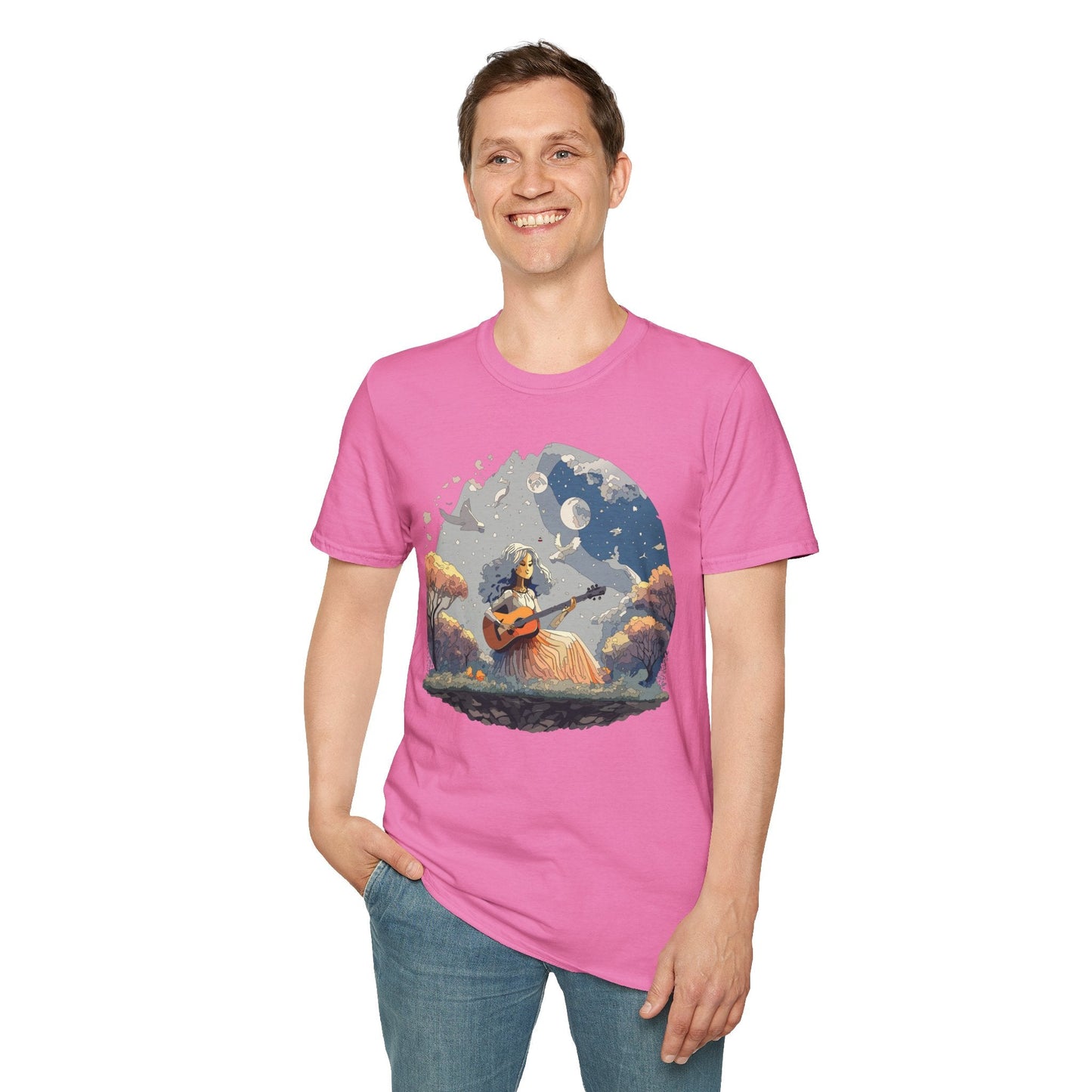Womens Graphic T Shirt Art Design Tee Unisex Softstyle Cotton Shirt Everyday Comfort Durable Wear