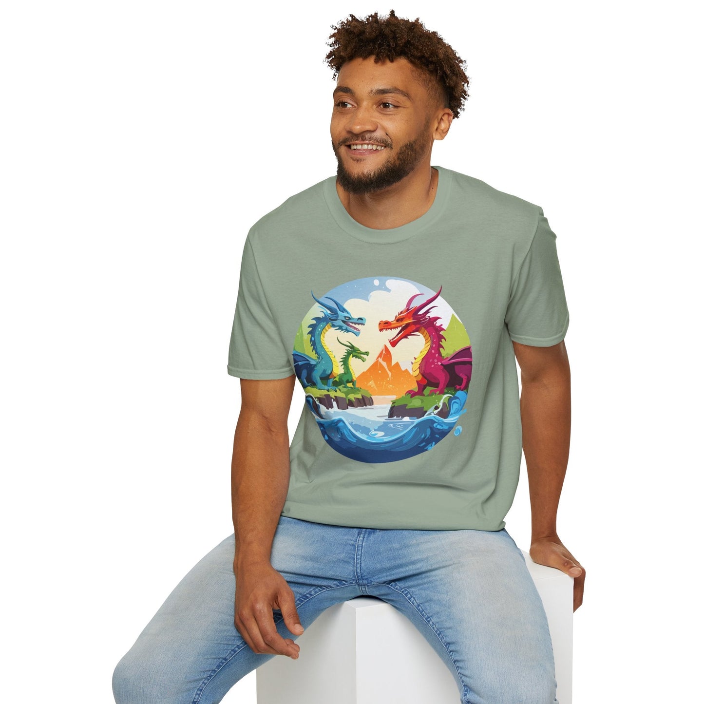 Dragon T Shirt Unisex Dragon Tee 100 Percent Ring Spun Cotton Softstyle Comfort Fit