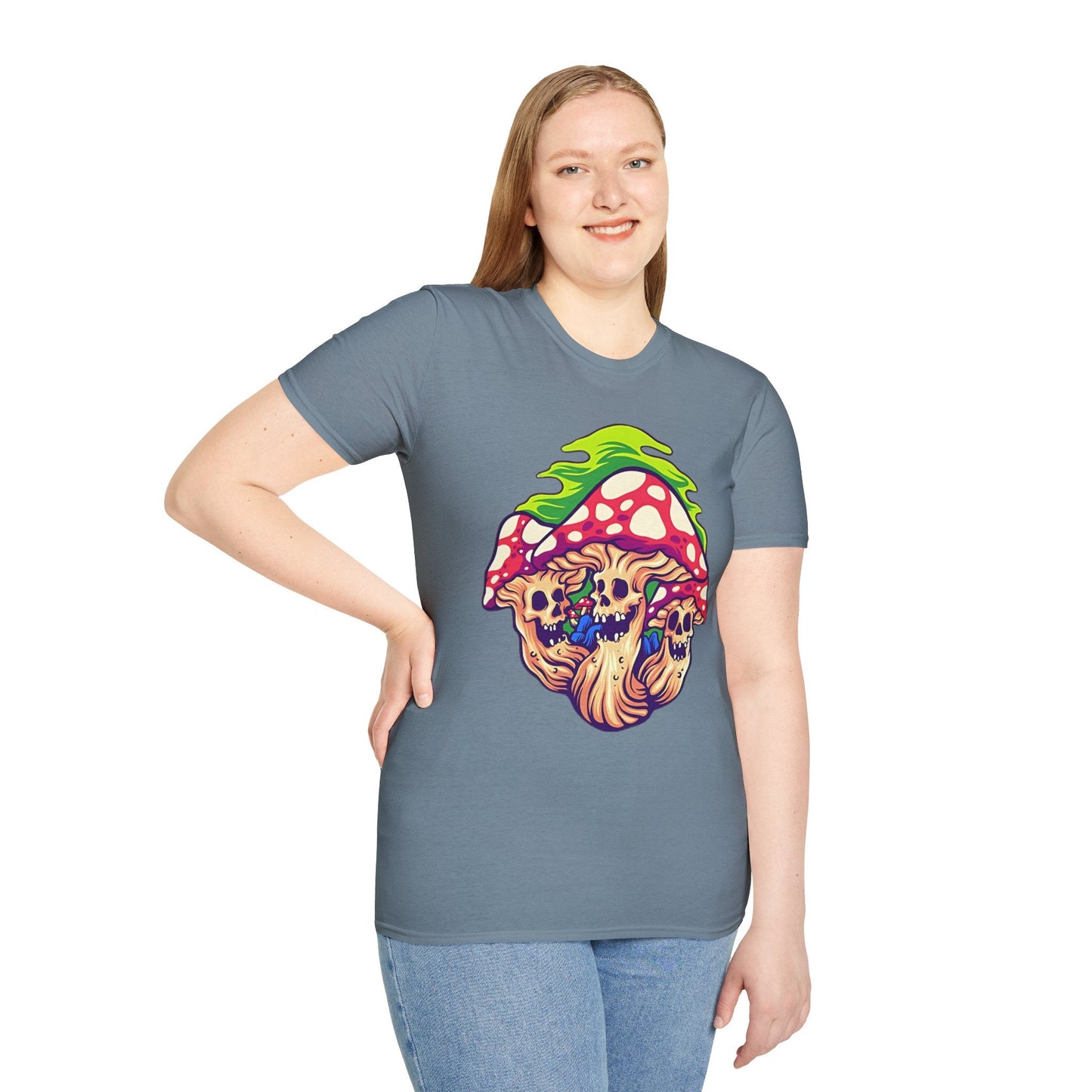Funny Mashroom Graphic Unisex Softstyle Cotton With Cartoon Illustration Design 29