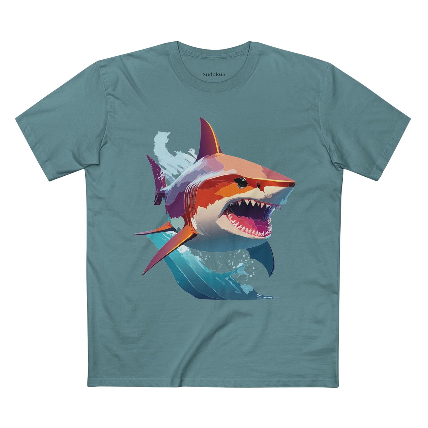 Shark Graphic Unisex 100 Cotton Staple Tee with Animal Design Artwork 10