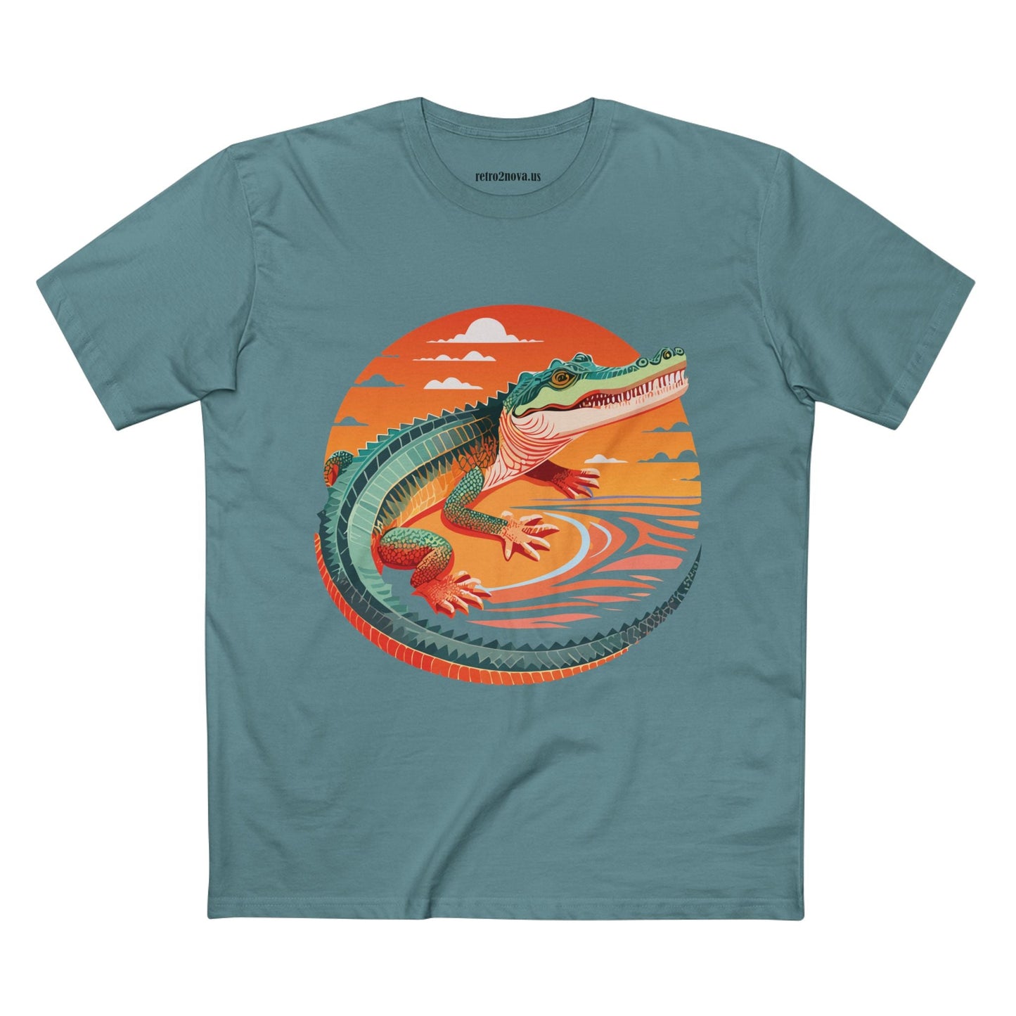 Unisex Crocodile Animal Shirt Premium Cotton Tee With Original Art Design From Retro2Nova Art Collection