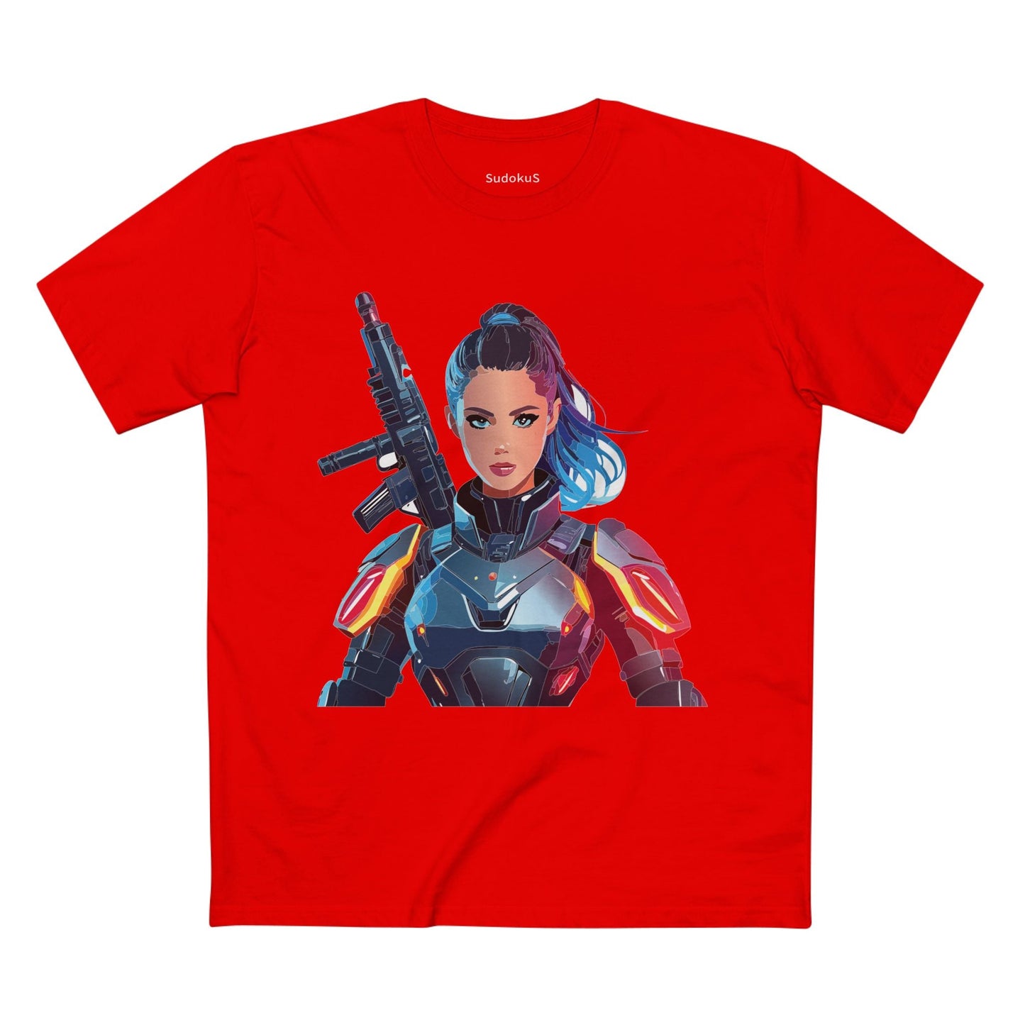 Army-woman Graphic Unisex 100 Cotton Staple Tee 15