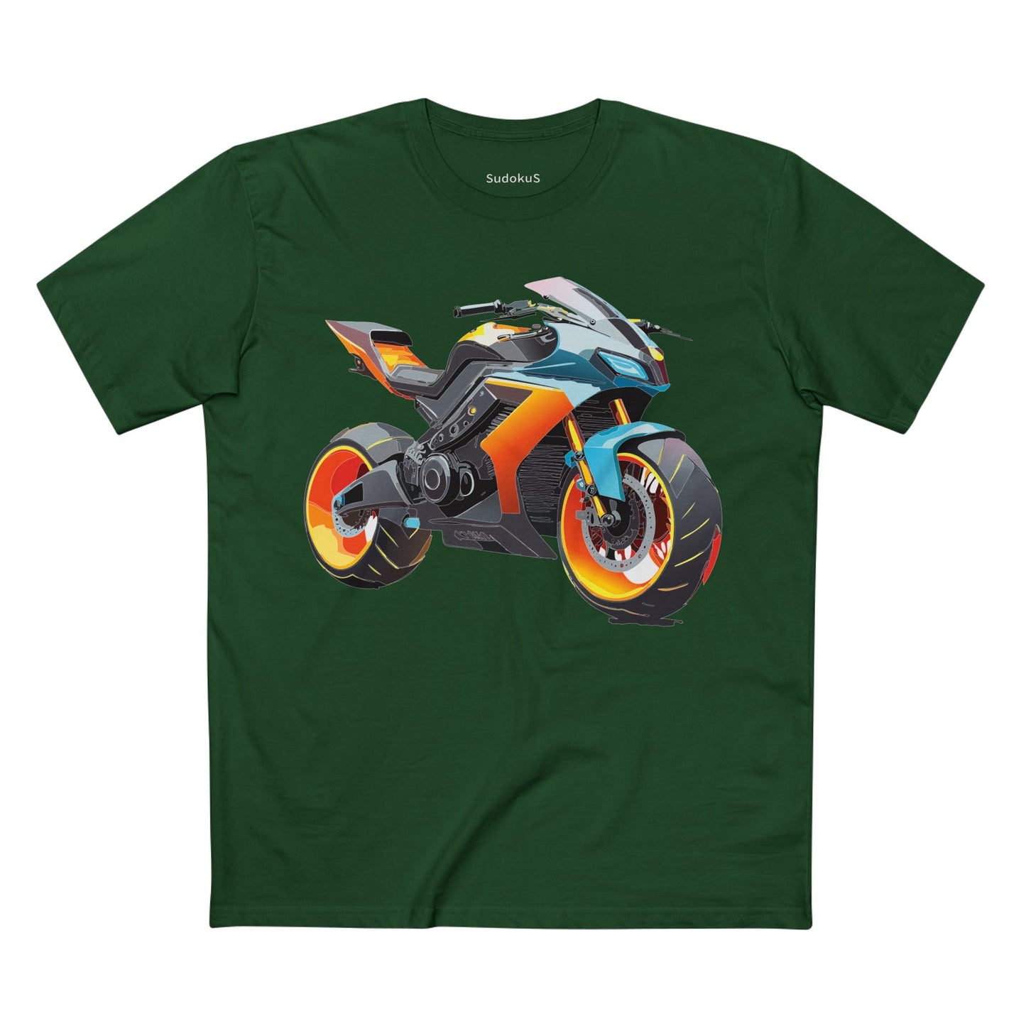 Moto Bike Graphic Unisex 100 Cotton Staple Tee 29