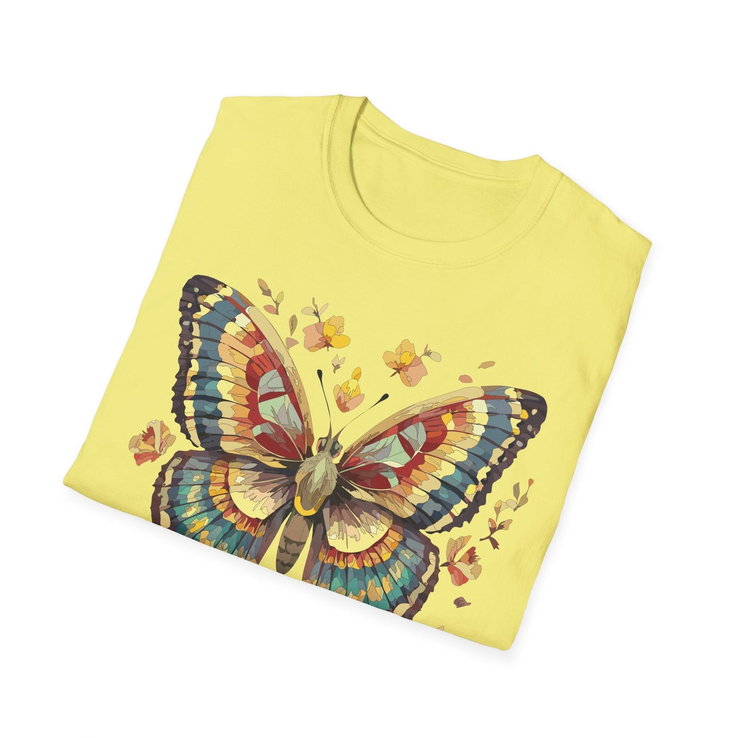 Butterfly Graphic T Shirt Unisex Gildan Softstyle 64000 Monarch Design Lightweight Everyday Wear