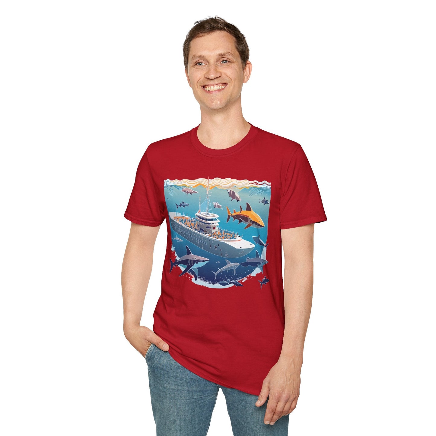 Ocean Graphic Unisex Softstyle Cotton Tee 7