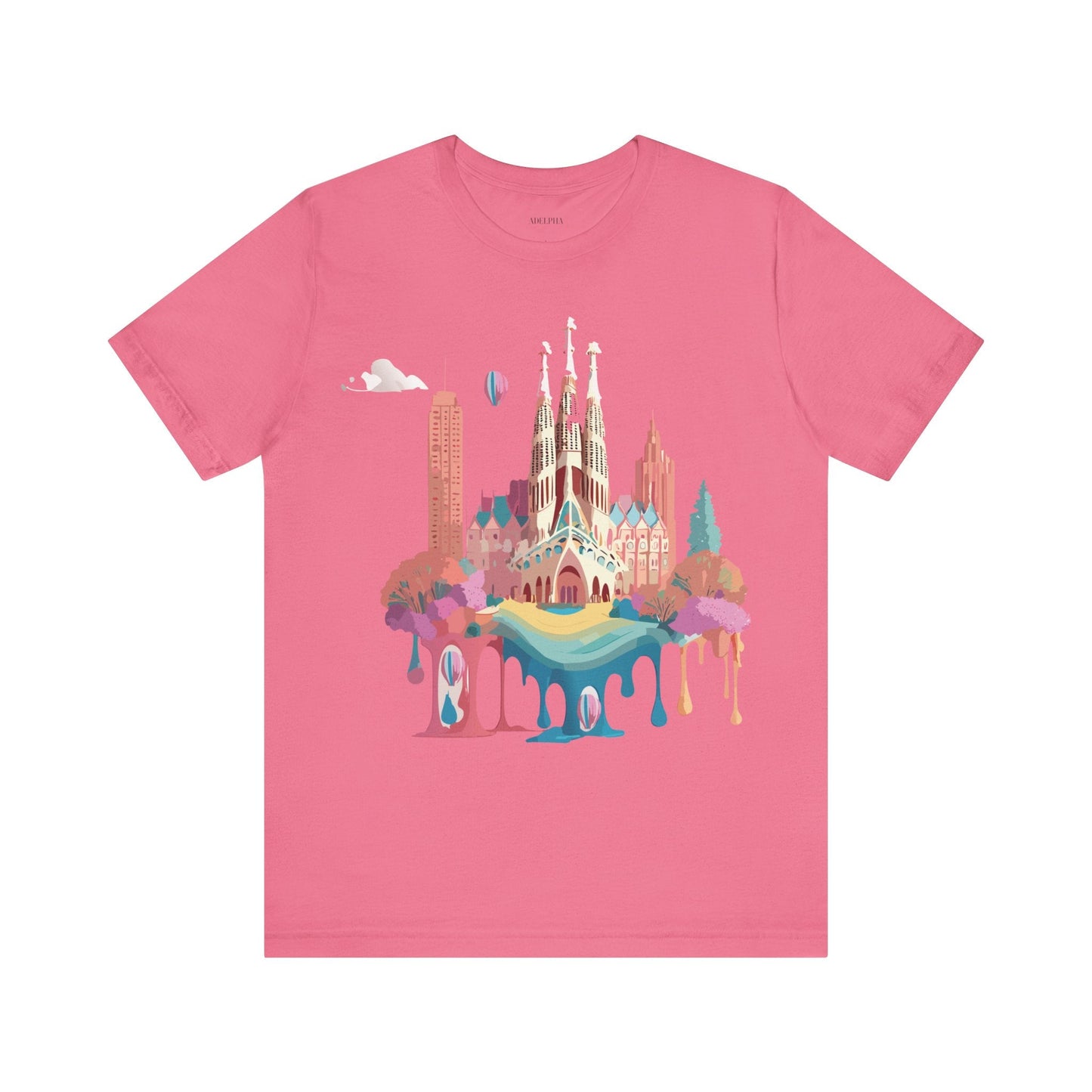 Adelpha Graphic Tee Barcelona Style Unisex Jersey Short Sleeve Vintage Inspired Shirt Casual Wear