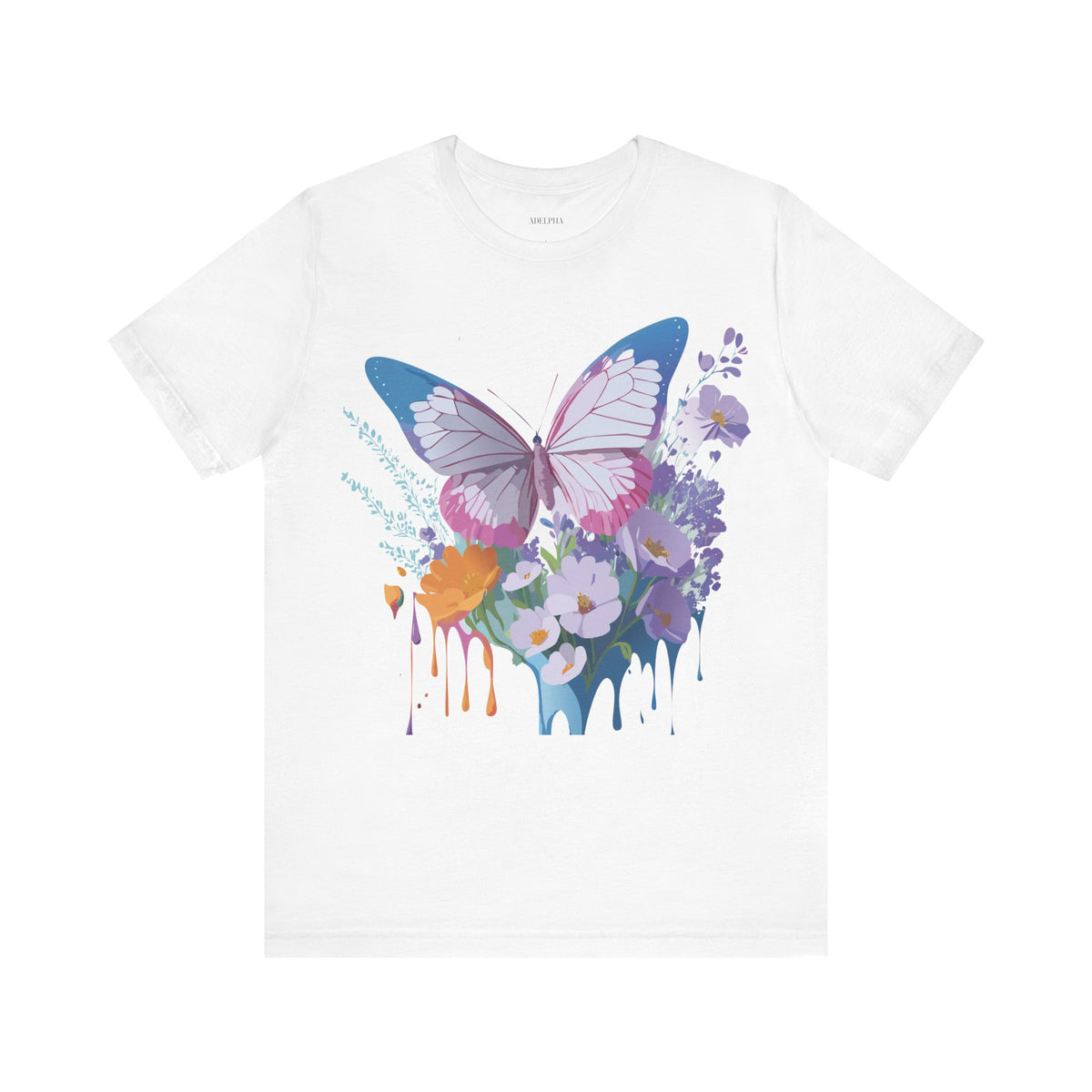 Butterfly Graphic Unisex Cotton Bella+Canvas Tee with Art Design n102