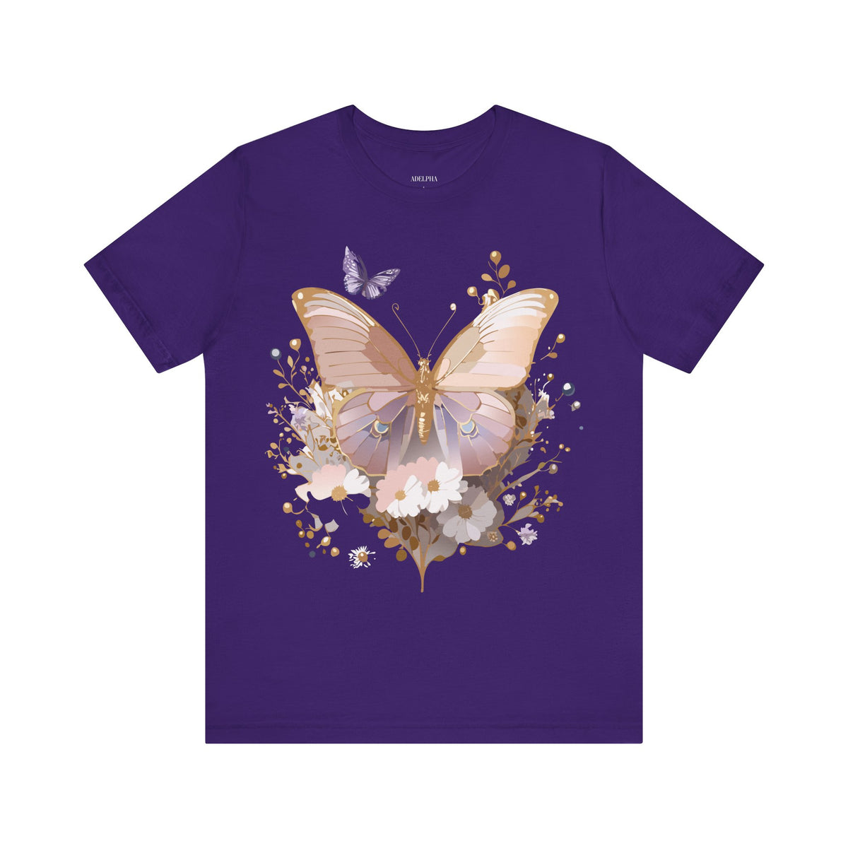Butterfly Graphic Unisex Cotton Bella+Canvas Tee with Art Design n84