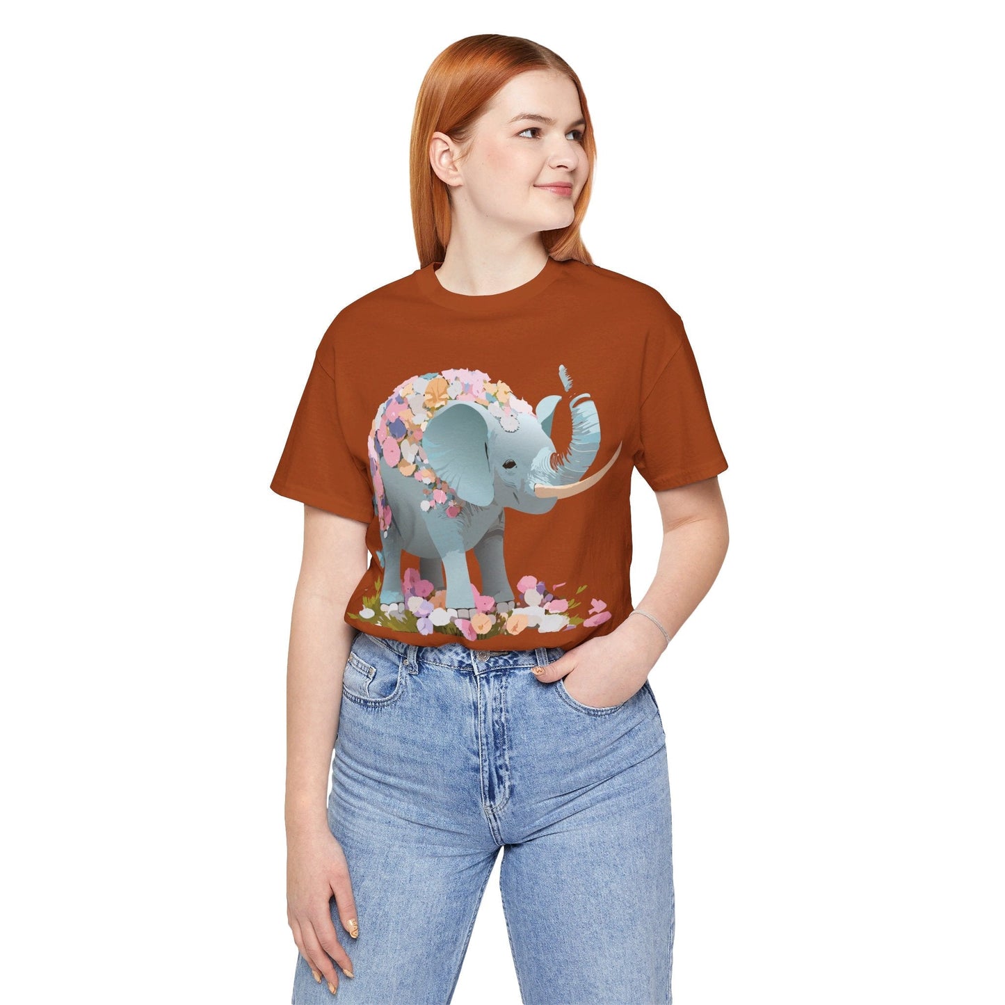 Elephant Graphic Unisex 100 Cotton Jersey Vintage Art Design Tee 24
