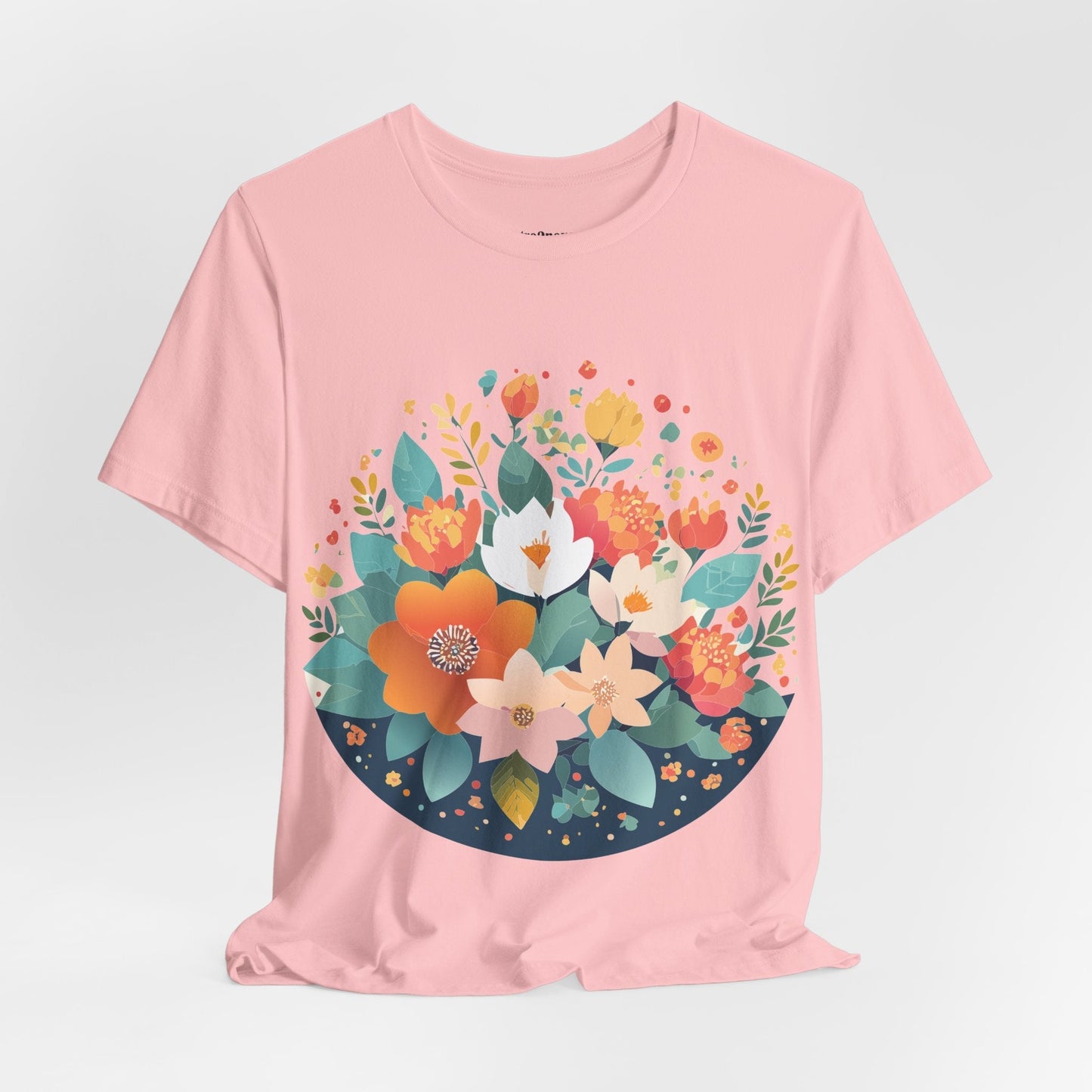 Floral Flowers Shirt Unisex Lightweight Breathable Jersey Tee Floral Pattern Short Sleeve