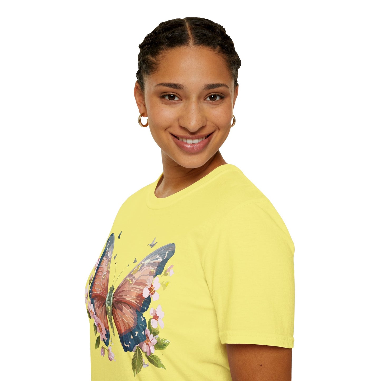 Unisex Monarch Butterfly T Shirt Softstyle 64000 Gildan Ring Spun Cotton Tee Lightweight Comfort