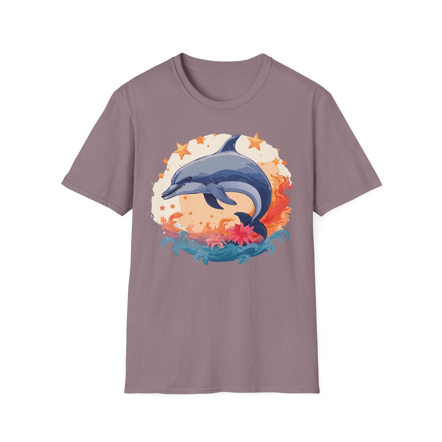 Dolphin Shirt Unisex Tee Gildan Softstyle 64000 100 Percent Ring Spun Cotton Comfort Wear