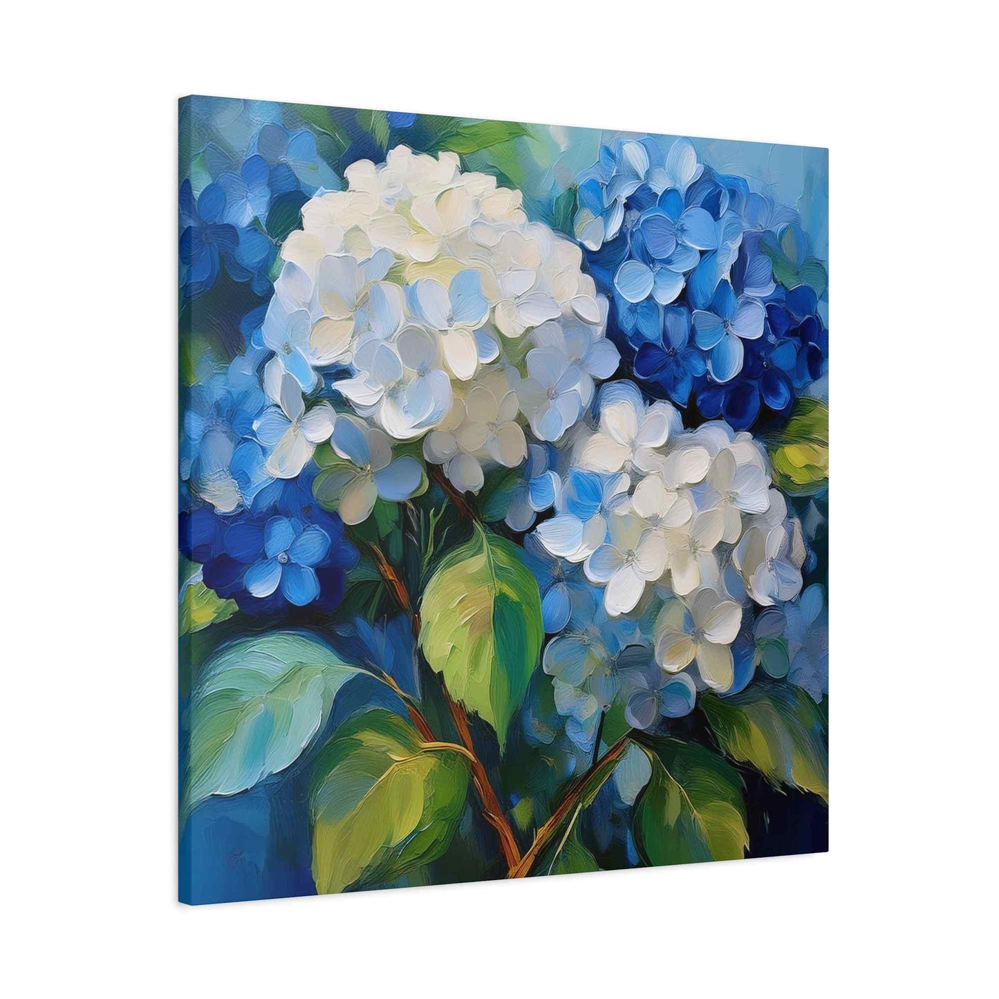 Hydrangeas Print Canvas, Flowers Oil Paint Print 20x20, 24x24, 30x30, 32x32, 36x36, Floral Art Design Print Non-Frame MC-31