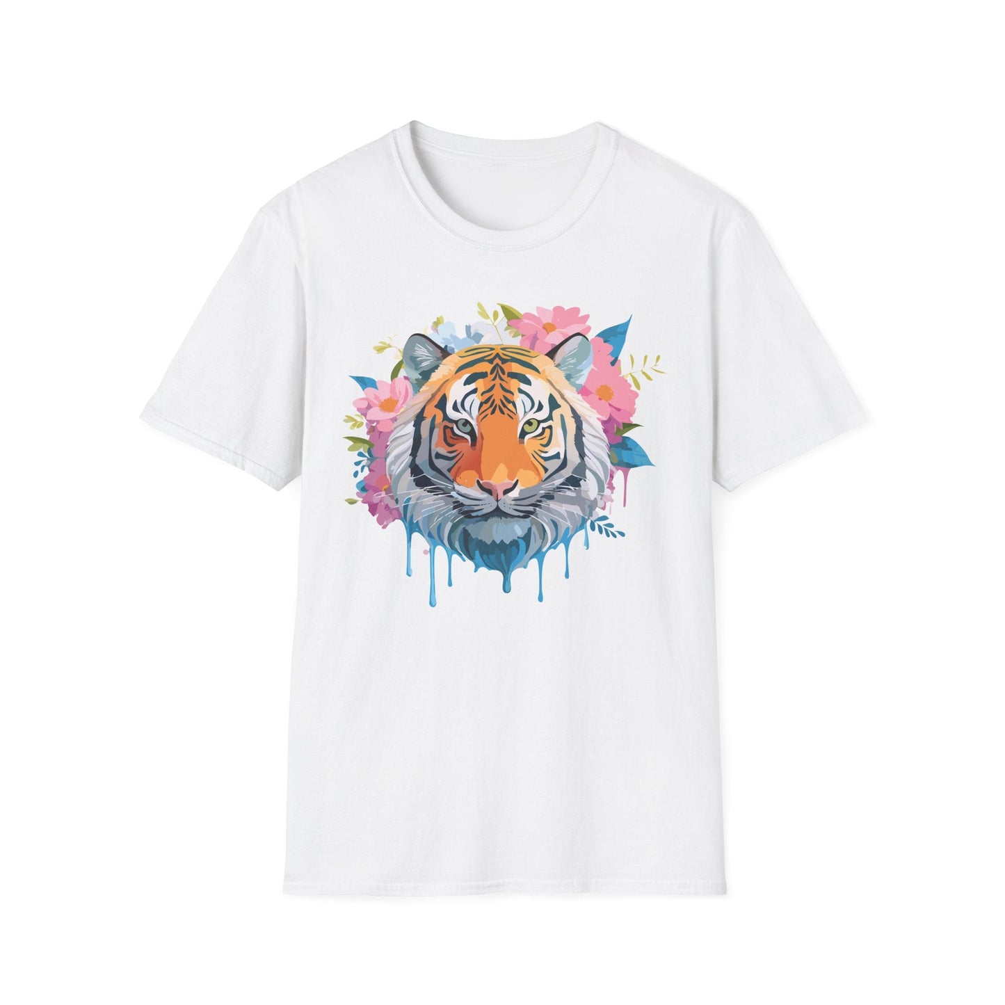 Tiger Print Shirt Unisex Short Sleeve Tee Gildan Softstyle 64000