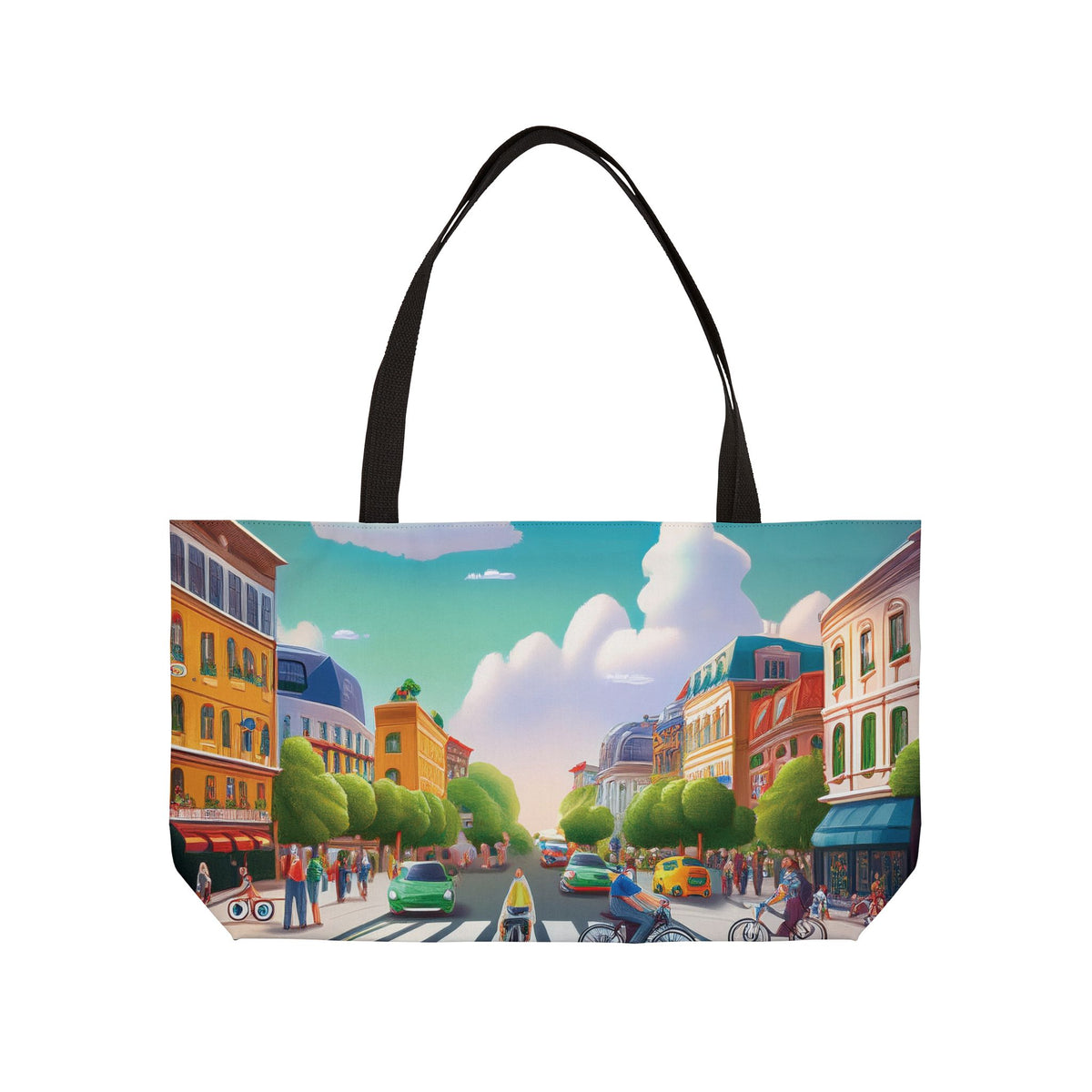 City Street Photo Print Big Bag  100% Spun Poly 24x13 Canvas Art Bag C-02
