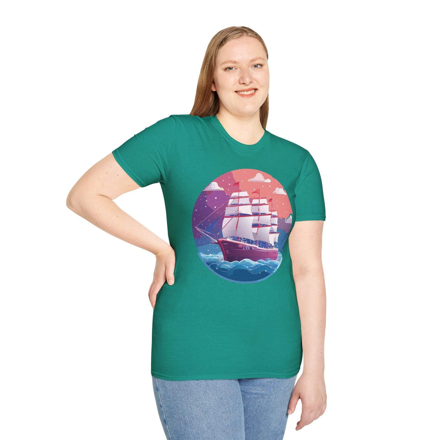 Unisex Gildan Softstyle 64000 T Shirt Ship Frigate Vessel Tee For Maritime Enthusiasts
