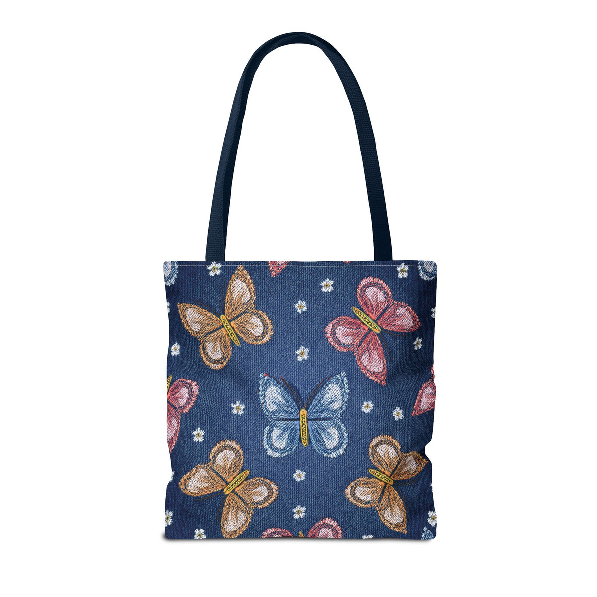 Denim Fabric Imitation Print Unisex Canvas Bag Poly Spun 3 Sizes Tote Bag 171