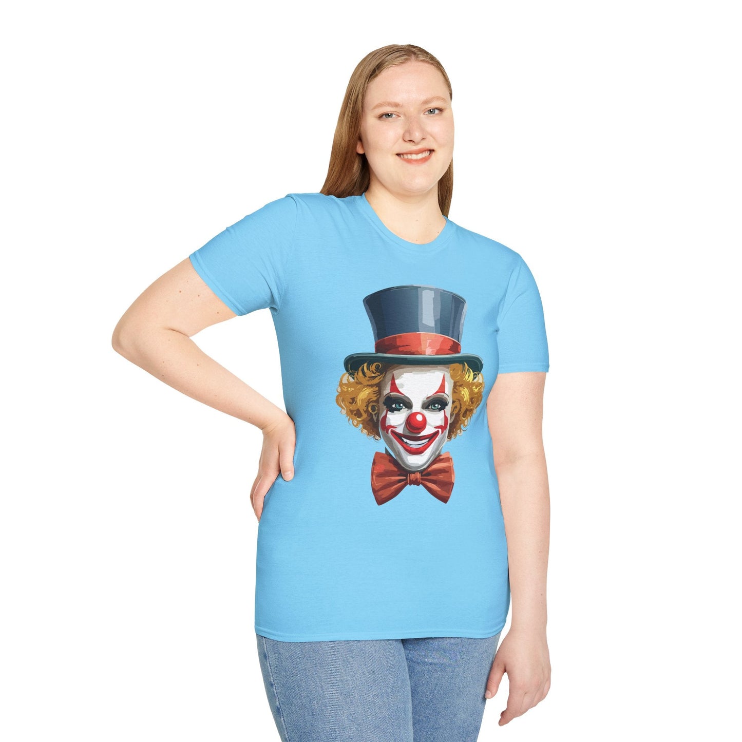 Clown Shirt T Shirt With Clown Funny Man Circus Shirt Scary Man Tee Unisex Gildan Softstyle 64000