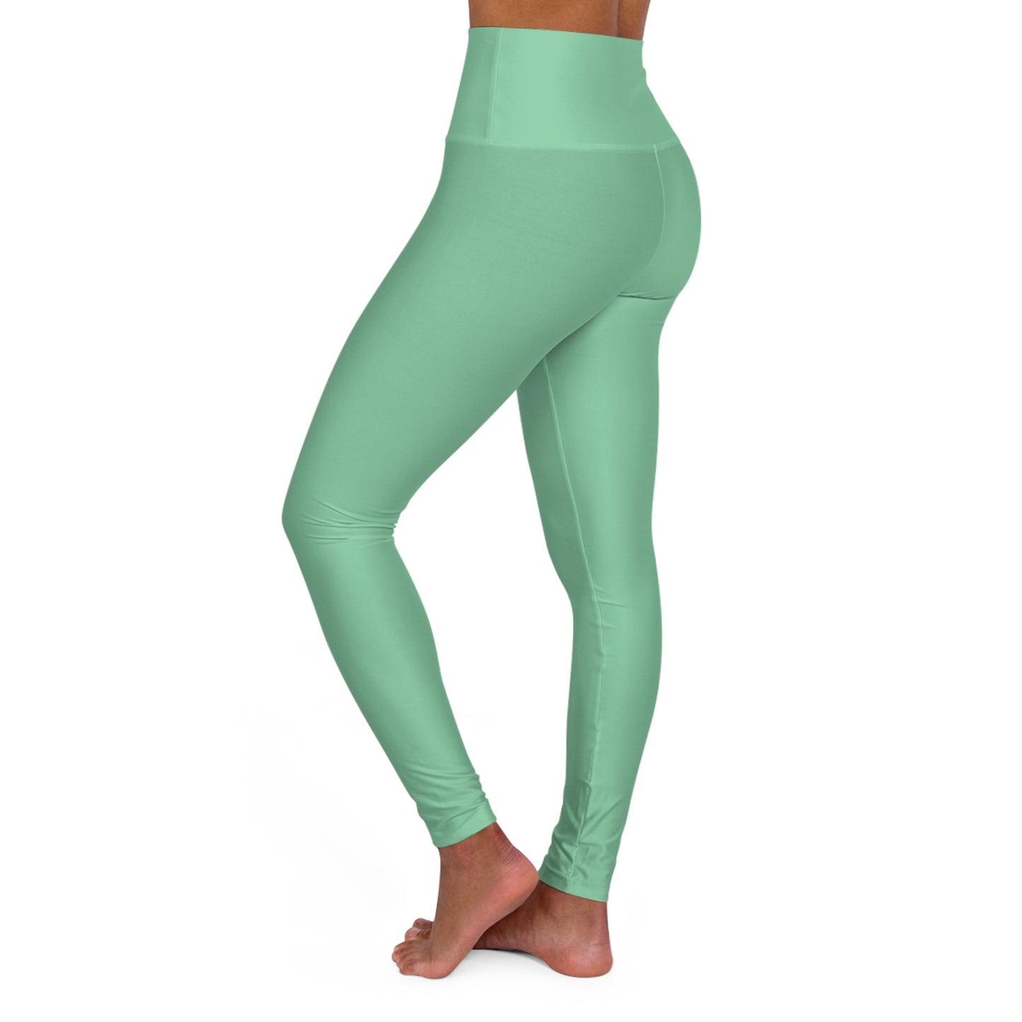 Muted Seaweed Green Color High-Waist Yoga Leggings Women's Seamless Poly-Span Stretchy Pants XS-2XL