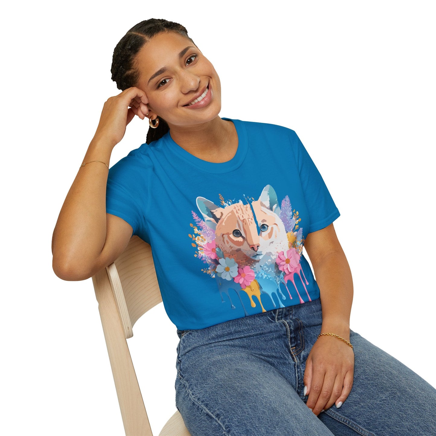 Unisex Cat Shirt Softstyle Tee 100 Percent Ring Spun Cotton Gildan 64000