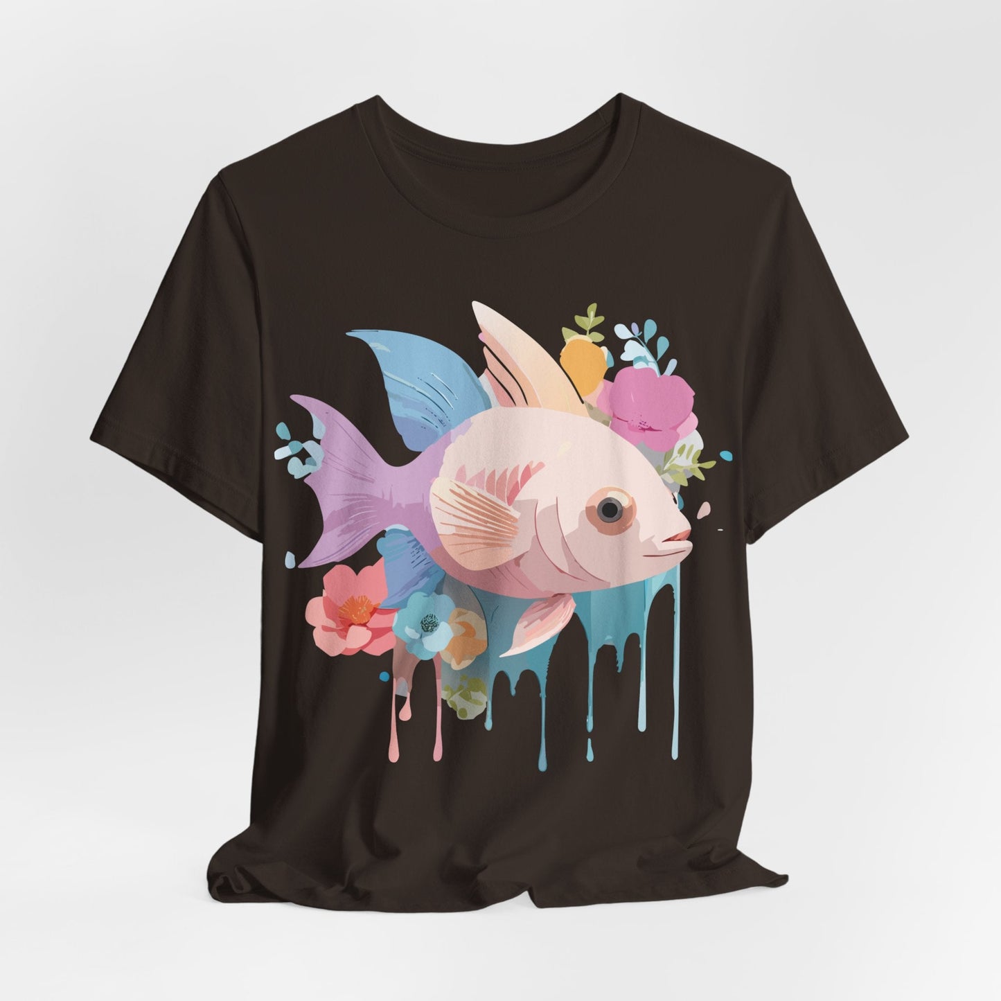 Adelpha Fish Graphic Tee Unisex Jersey Short Sleeve Vintage Art Design Tee Shirt Premium Quality