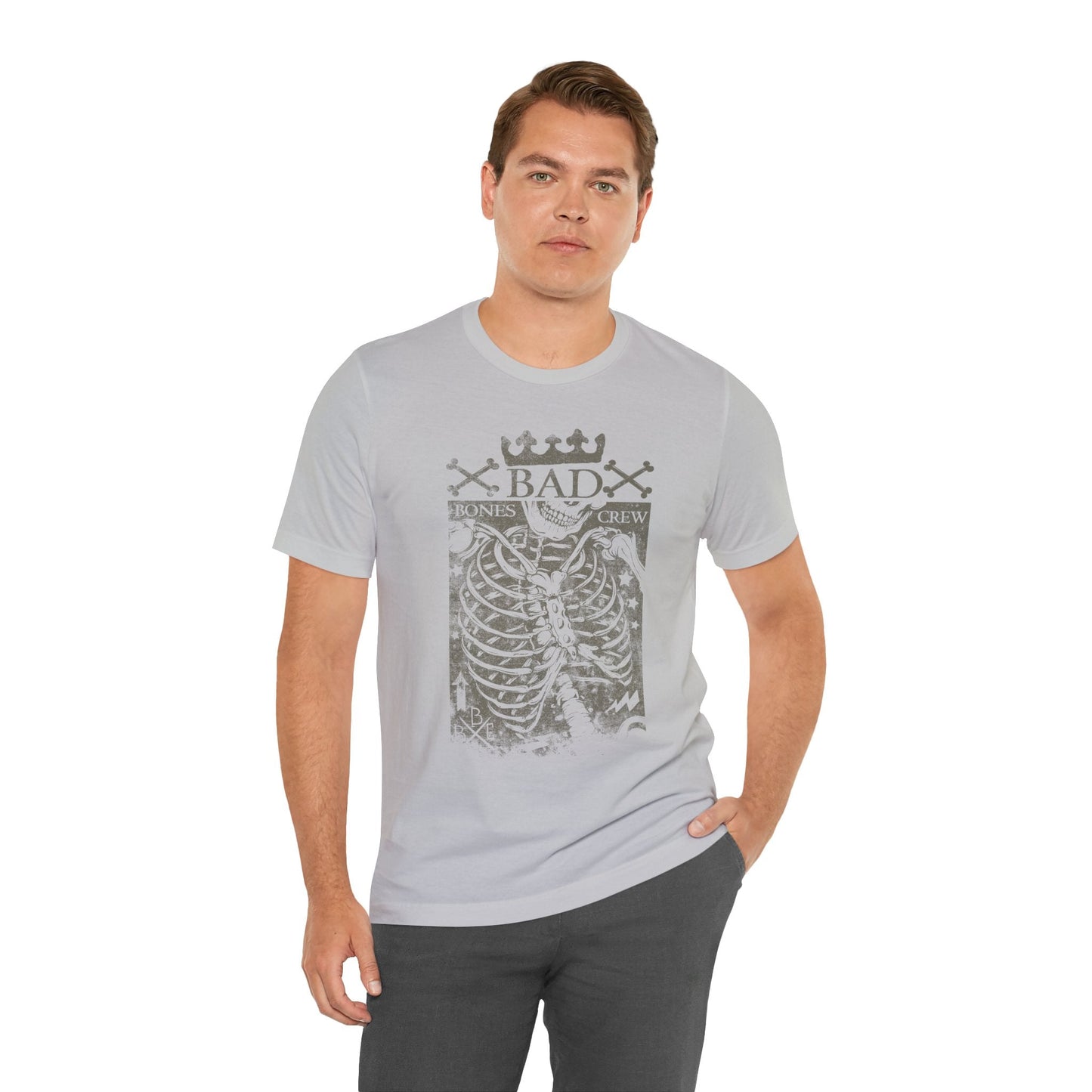 Skeleton Ribcage Tee Bones Crew Graphic Shirt A-10
