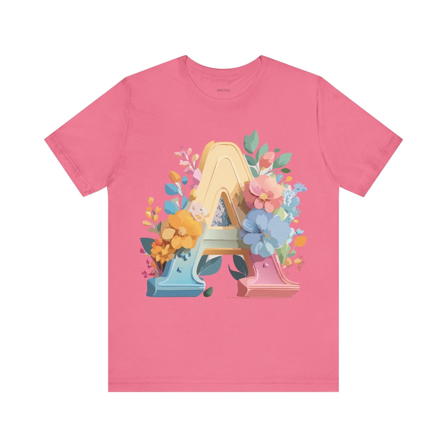 Letter A Shirt Graphic Tee Unisex Short Sleeve by Adelpha Vintage Inspired Art Tee