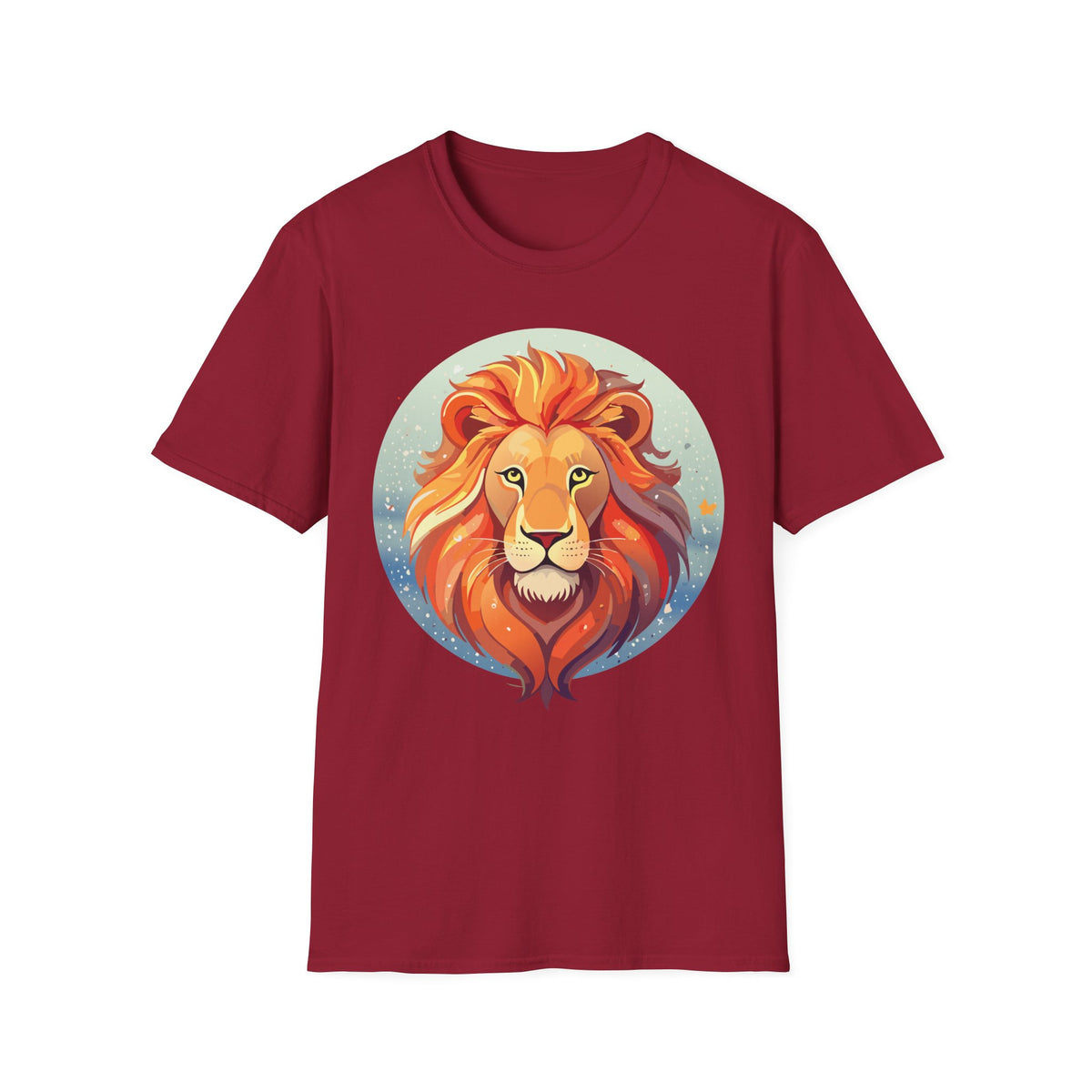 Majestic Lion Portrait T-Shirt | Colorful Roaring Mane Graphic