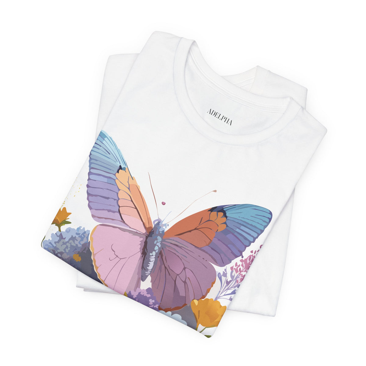 Butterfly Graphic Unisex Cotton Bella+Canvas Tee with Art Design n40