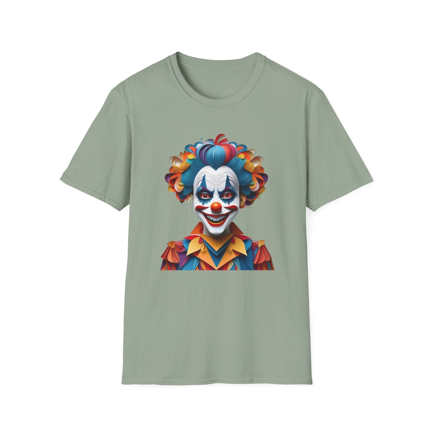 Clown Shirt Unisex T Shirt Short Sleeve Funny Man Circus Tee Gildan Softstyle 64000
