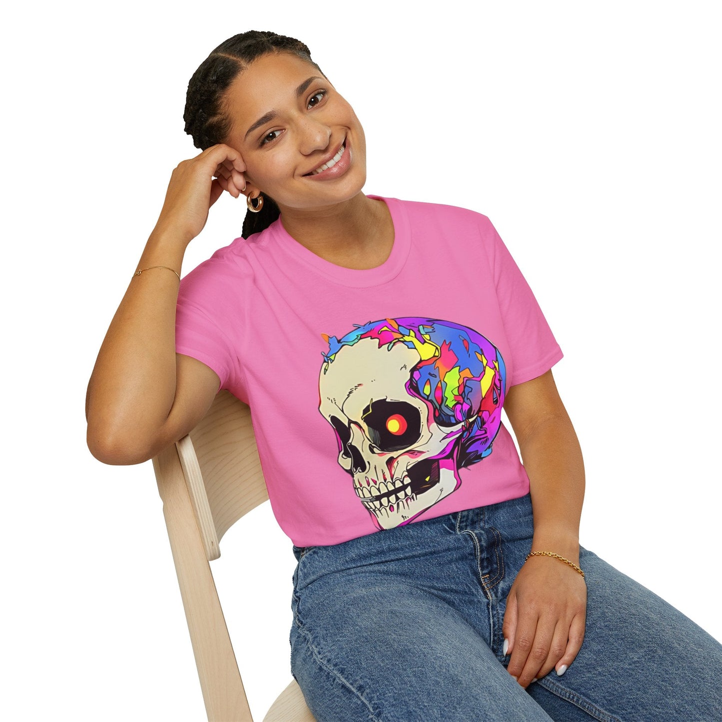 Skull Tee Shirt Unisex Skeleton Shirt Gildan Softstyle 64000 Short Sleeve Graphic Design