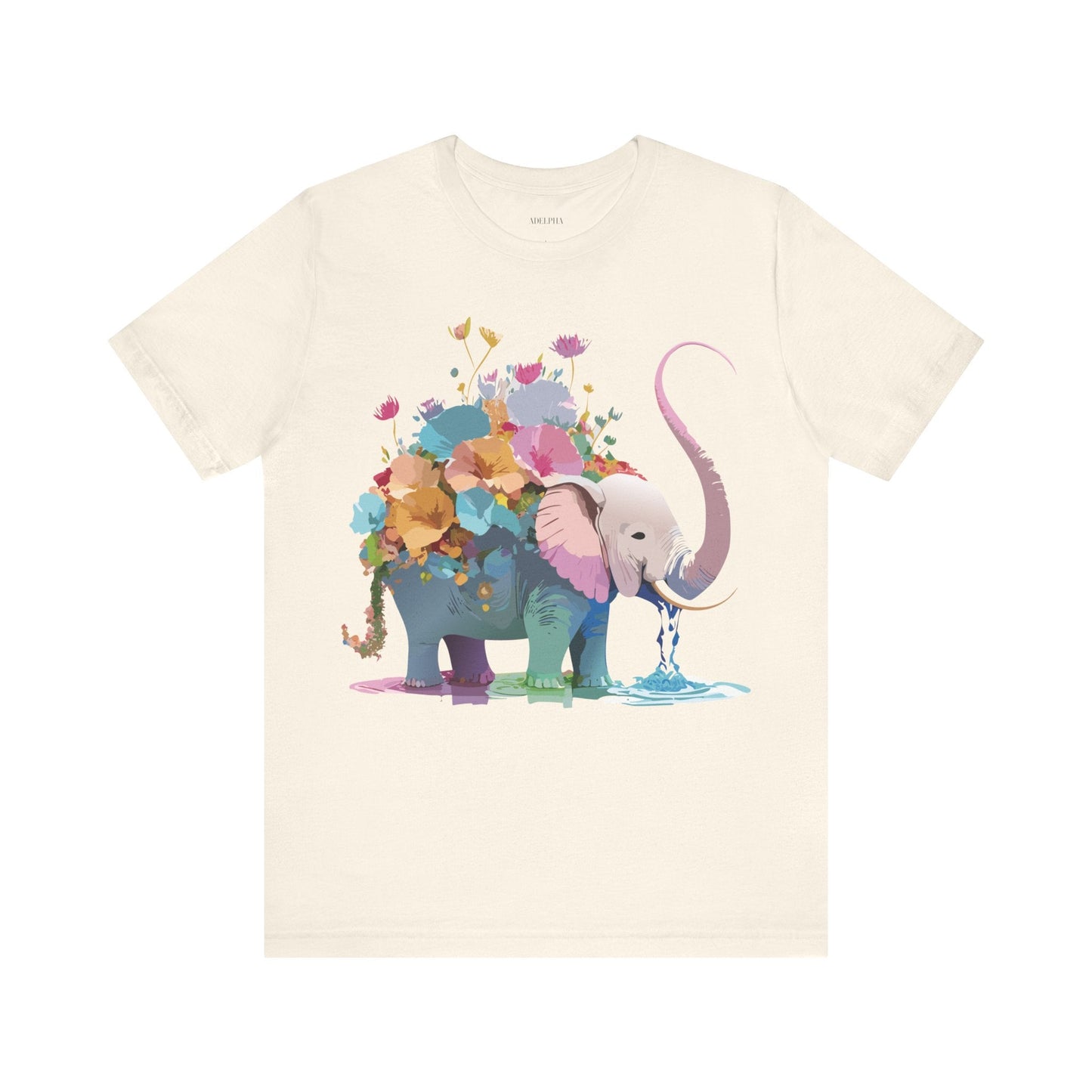 Adelpha Elephant Graphic Tee Unisex Short Sleeve Vintage Inspired Art Design Shirt