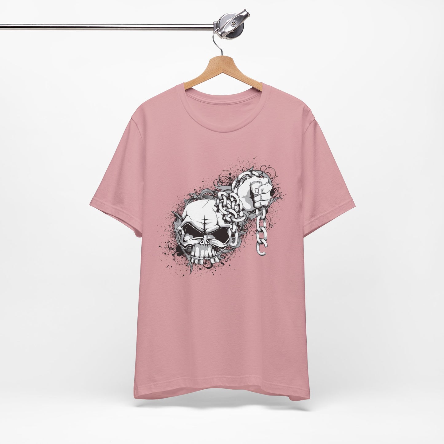 Chain Skull Graphic Design Tee, Skull Shirt, Vintage Tees, Art Design T-Shirt, Vintage Graphic Tee, Art Shirts with Skulls