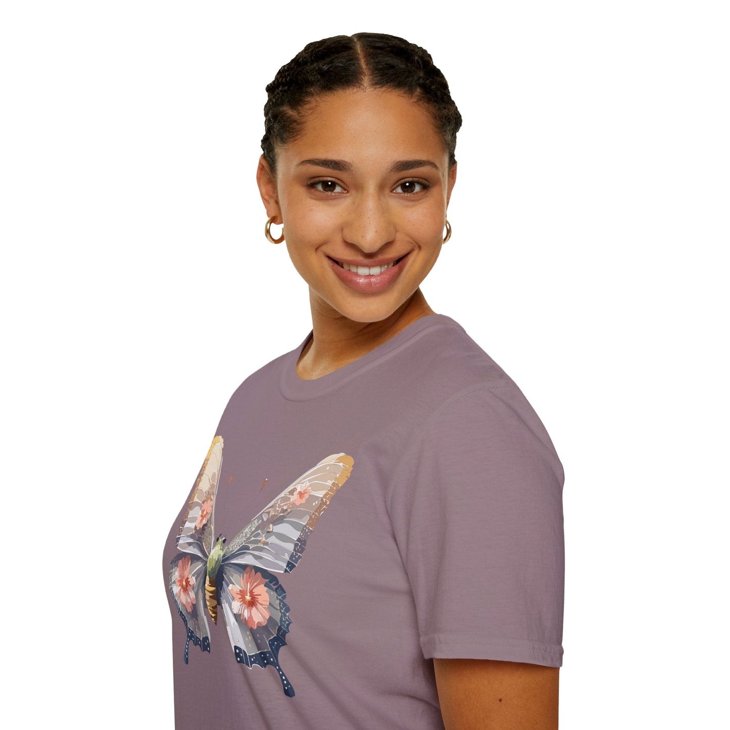 Butterfly T Shirt Unisex Monarch Design Gildan Softstyle 64000 100 Percent Ring Spun Cotton