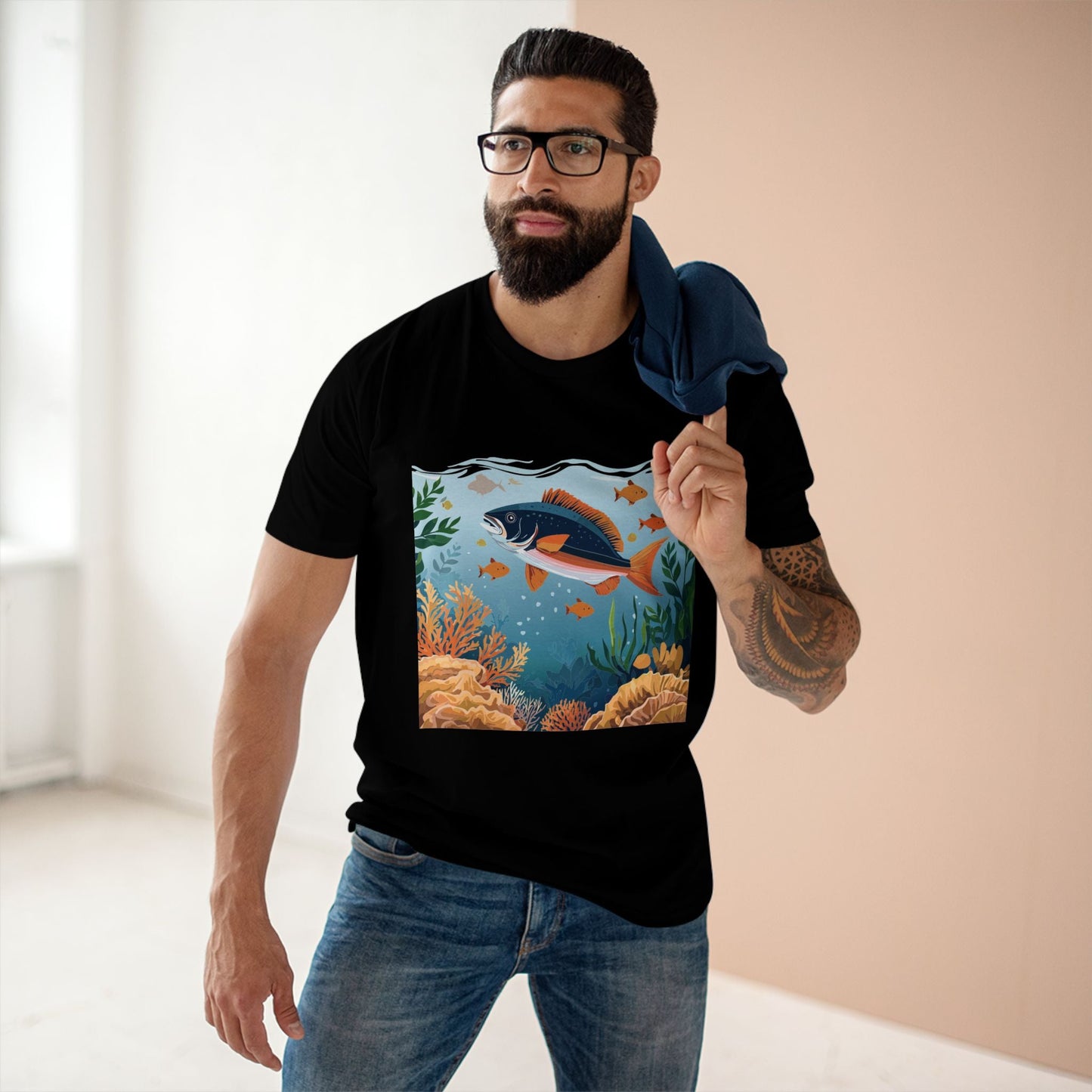 Ocean Shirt Unisex Premium Cotton Tee With Original Art Design From Retro2Nova Art Collection