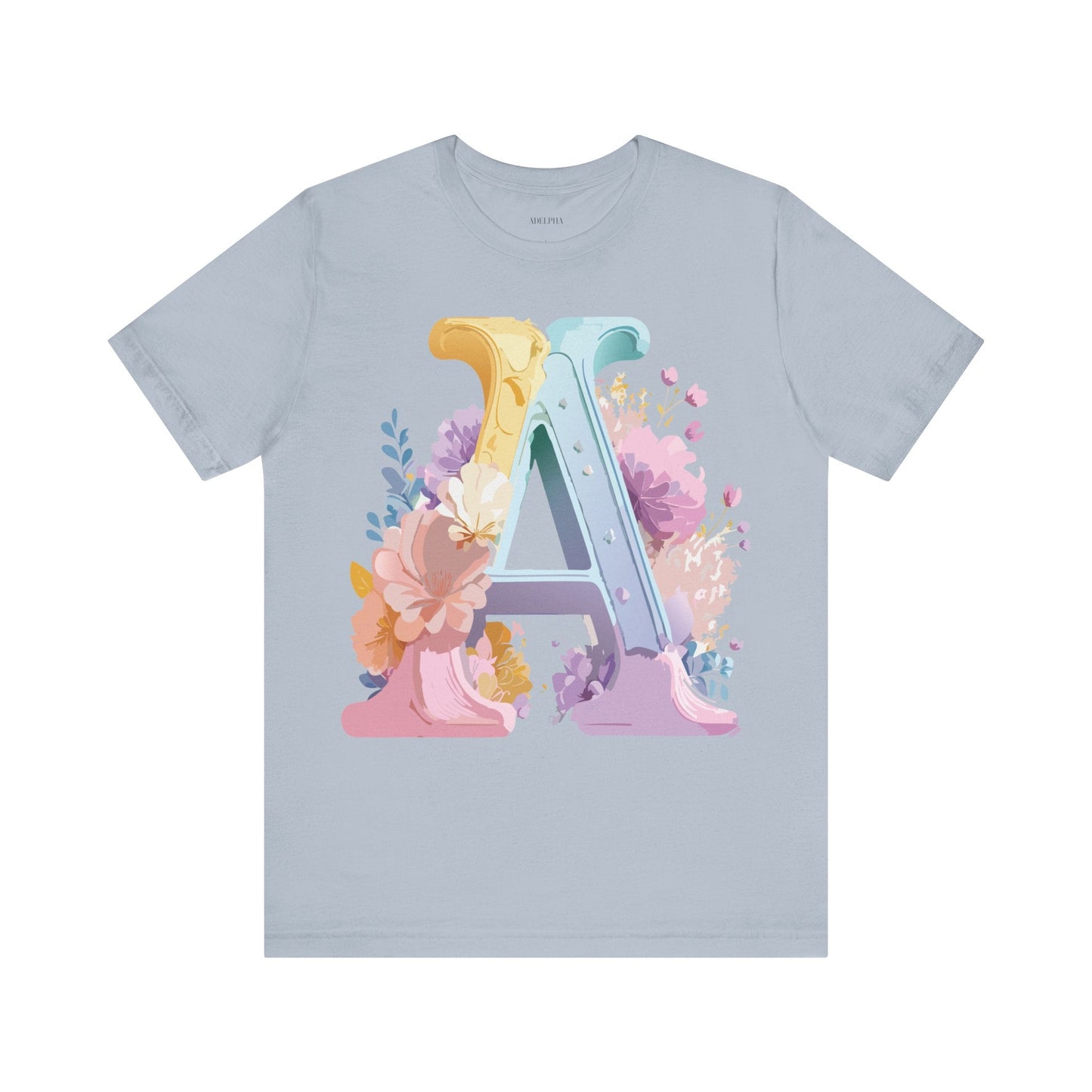 Letter A Graphic Tee Unisex Short Sleeve Shirt Vintage Inspired Artwork By Adelpha