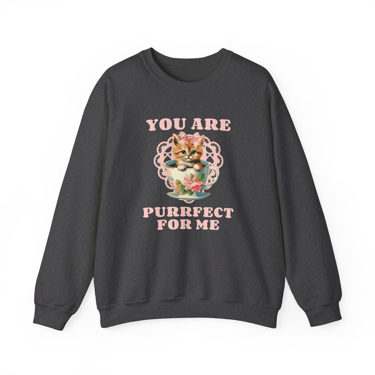 Cat Graphic Valentine's Day Sweatshirt Unisex 50/50 Cotton-Poly Animal Sweatshirt w18