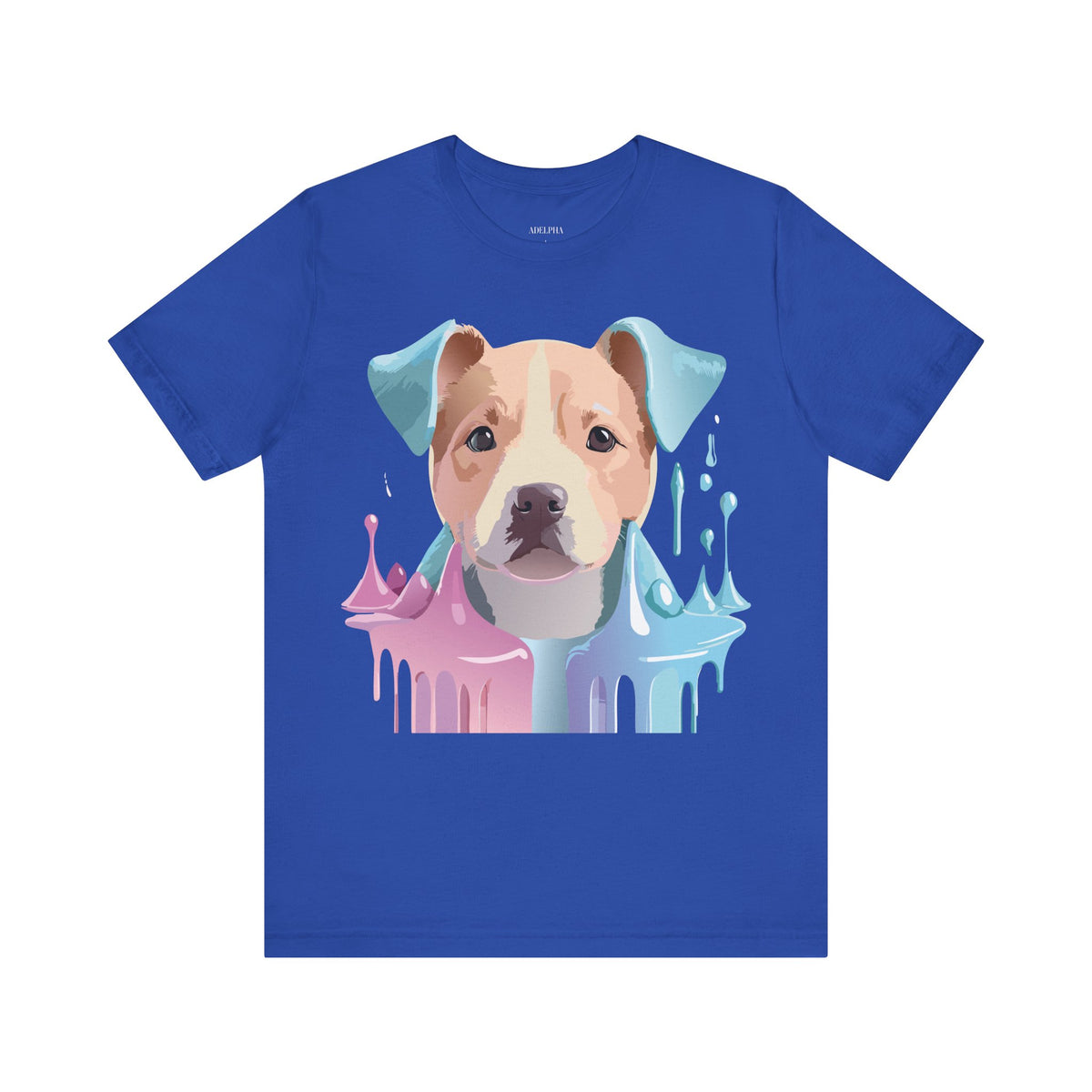 Dog Graphic Unisex Cotton Bella+Canvas Tee with Art Animal Design e117