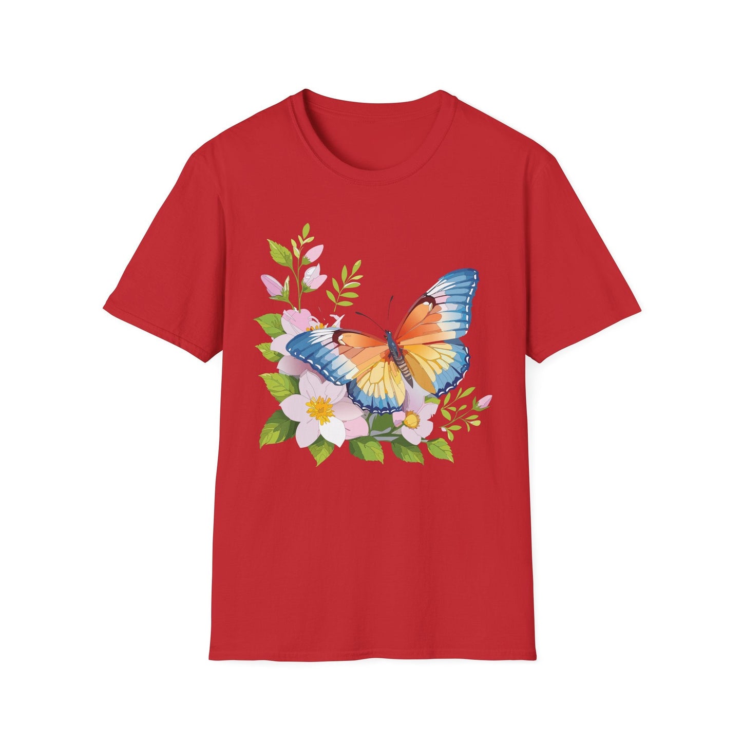Butterfly T Shirt Unisex Monarch Design Gildan Softstyle 64000 Ring Spun Cotton Tee