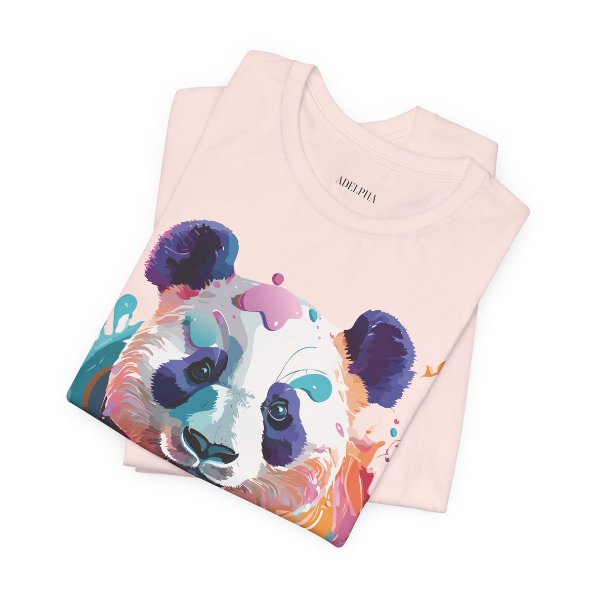 Panda Graphic Unisex Cotton Bella+Canvas Tee with Art Animal Design e145