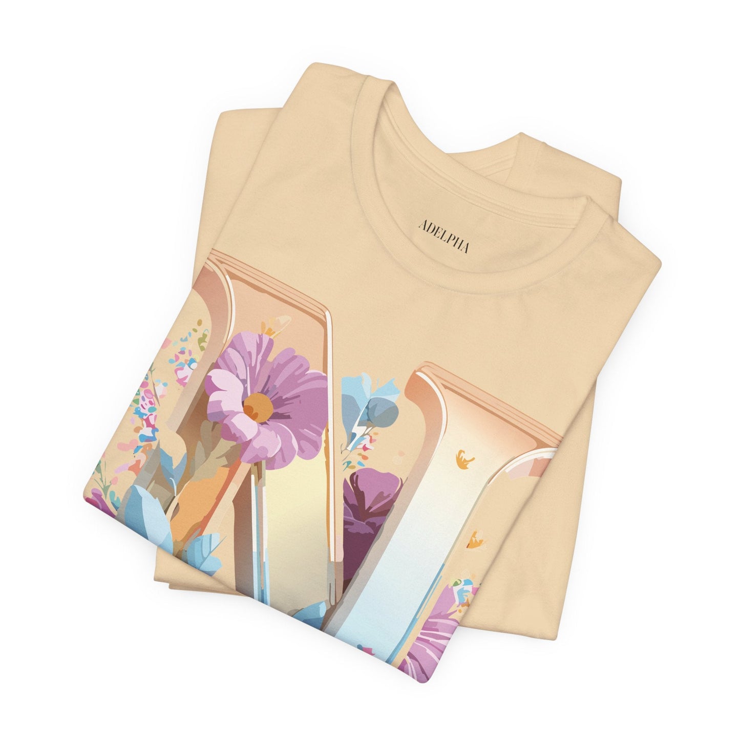 Letter N Shirt Graphic Tee Unisex Jersey Short Sleeve Vintage Style Adelpha Art Design