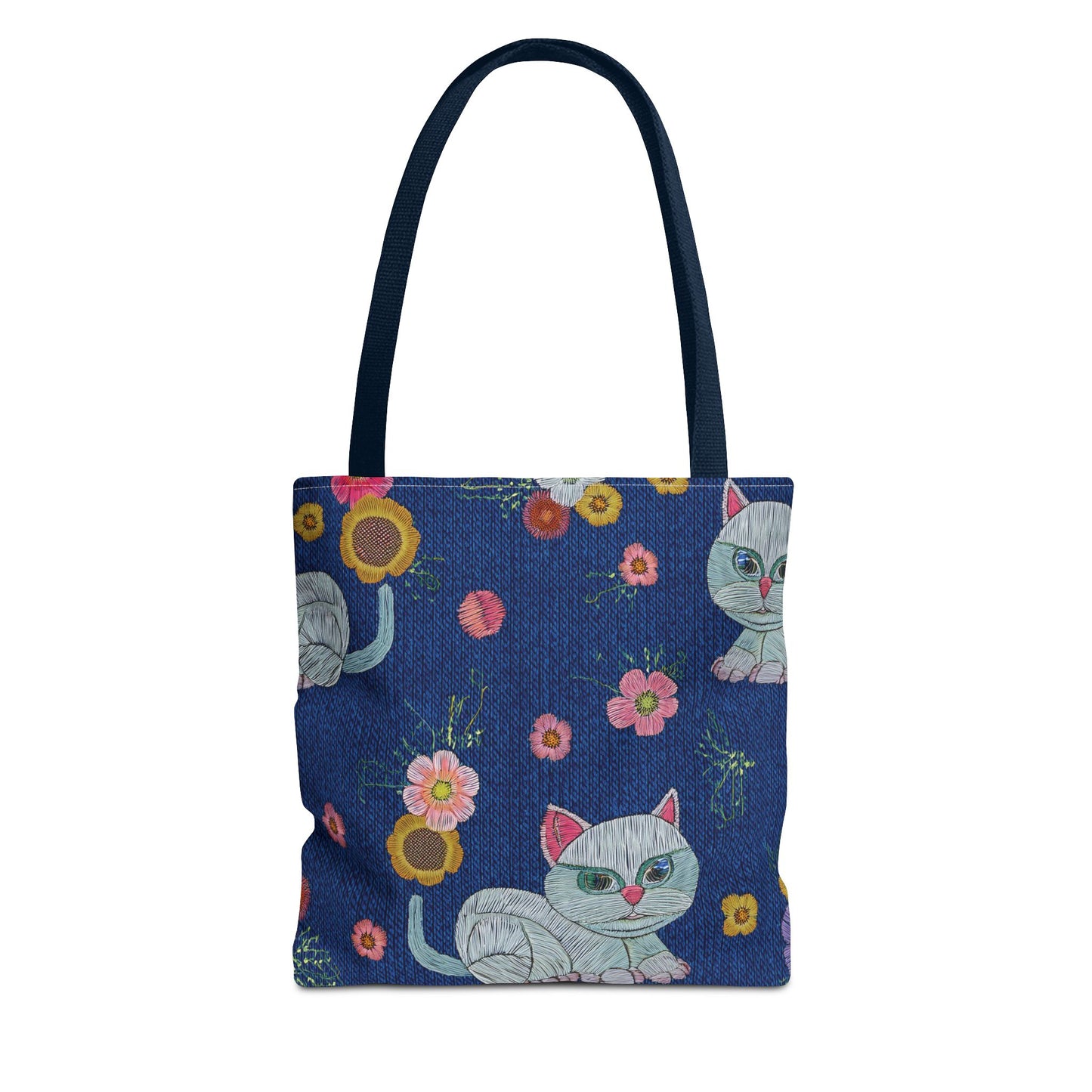 Denim Fabric Imitation Print Unisex Canvas Bag Poly Spun 3 Sizes Tote Bag 190-11
