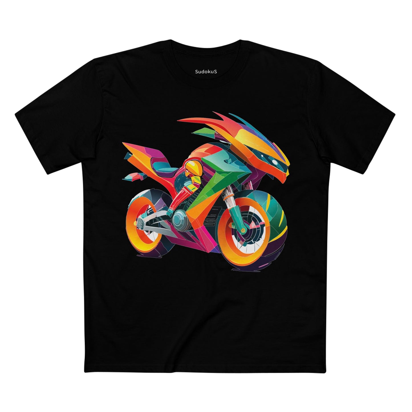Moto Bike Graphic Unisex 100 Cotton Staple Tee 9