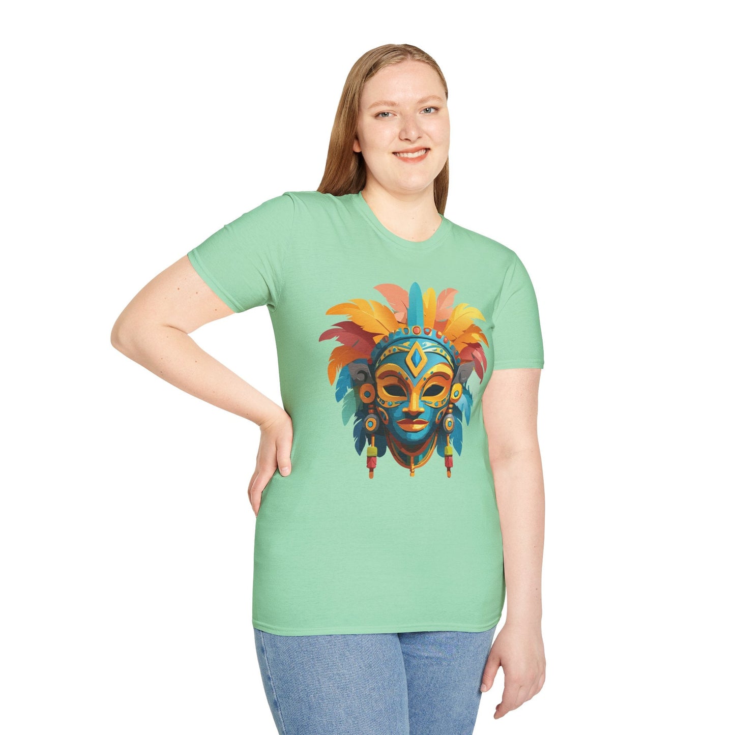 Mask Tee Shirt Unisex Graphic Design Short Sleeve Tee Gildan Softstyle 64000 Ring Spun Cotton